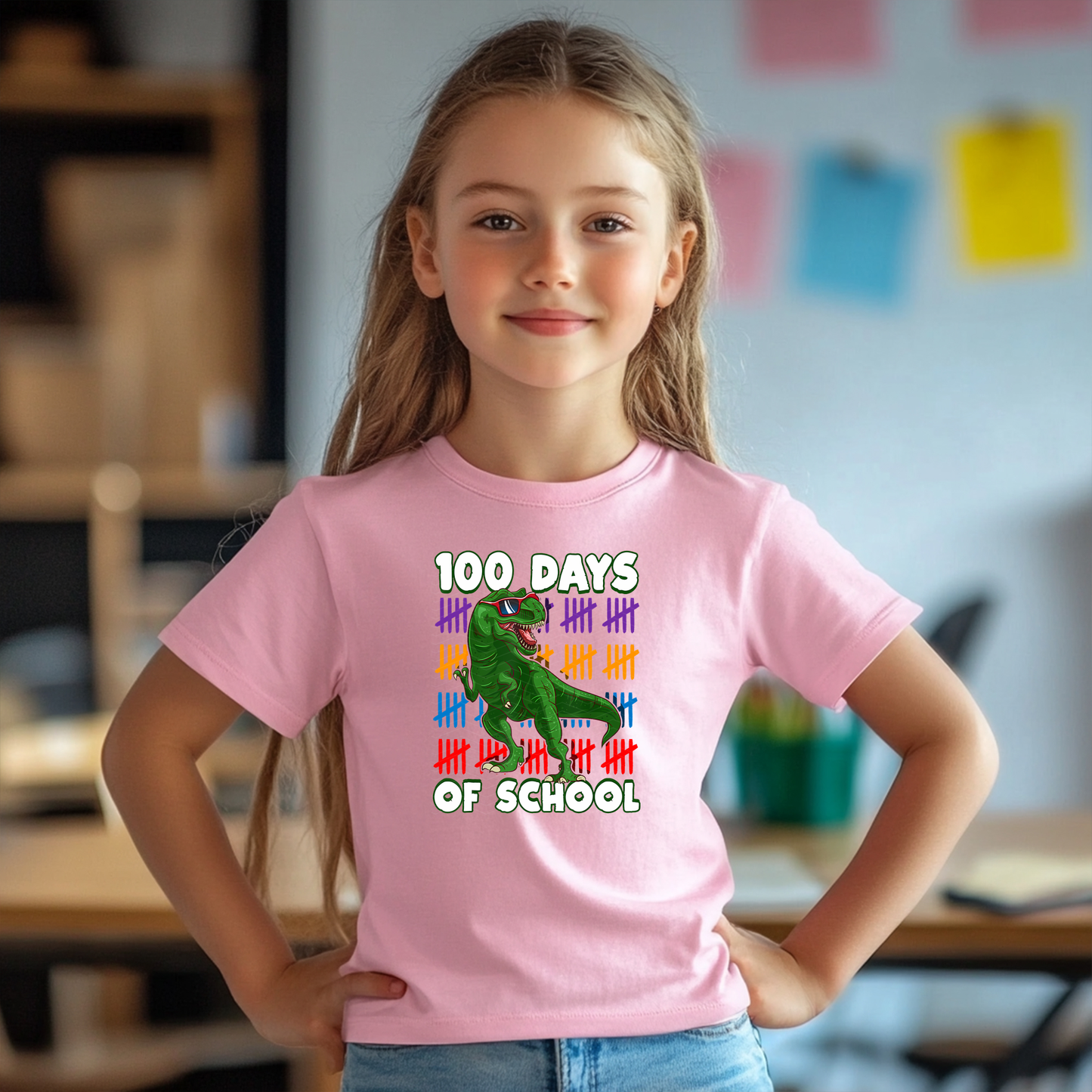 100 Days of School Dino DTF TRANSFER