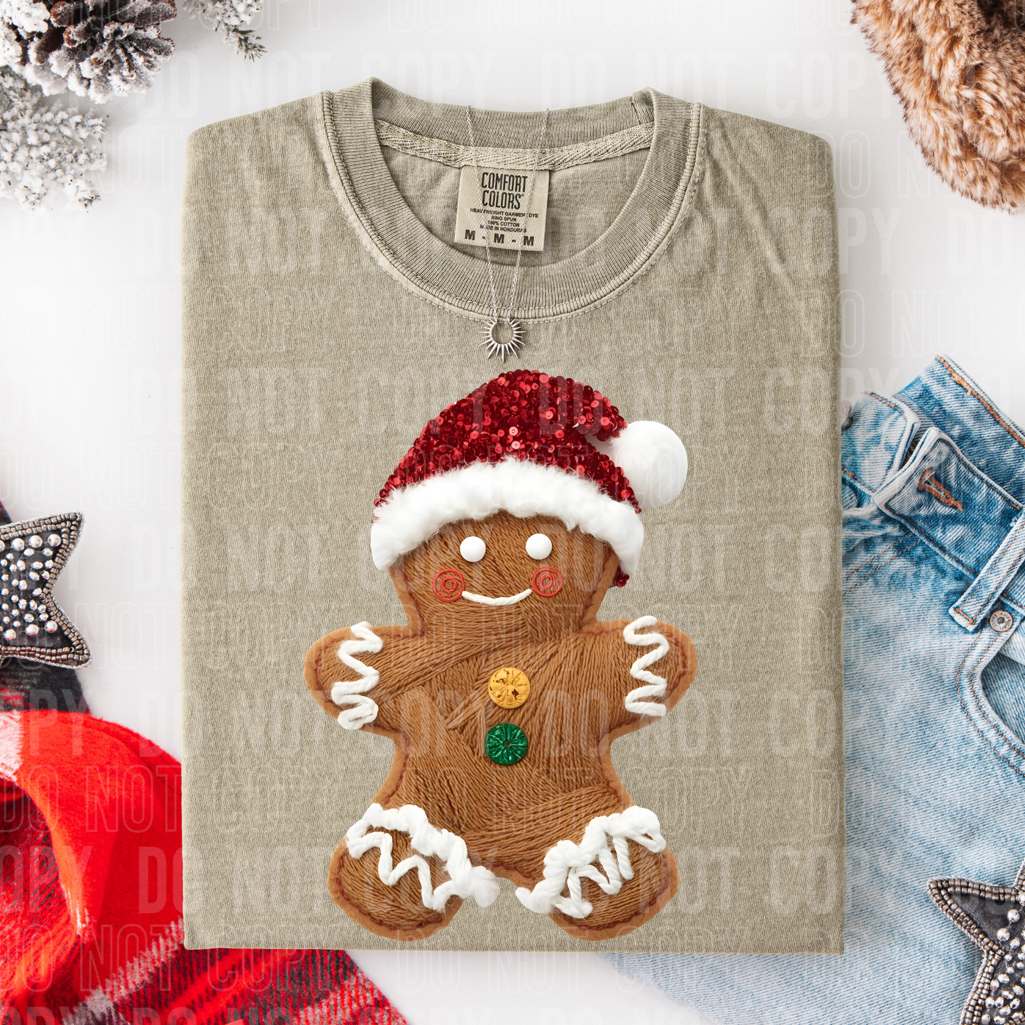 Gingerbread Faux Yarn DTF TRANSFER