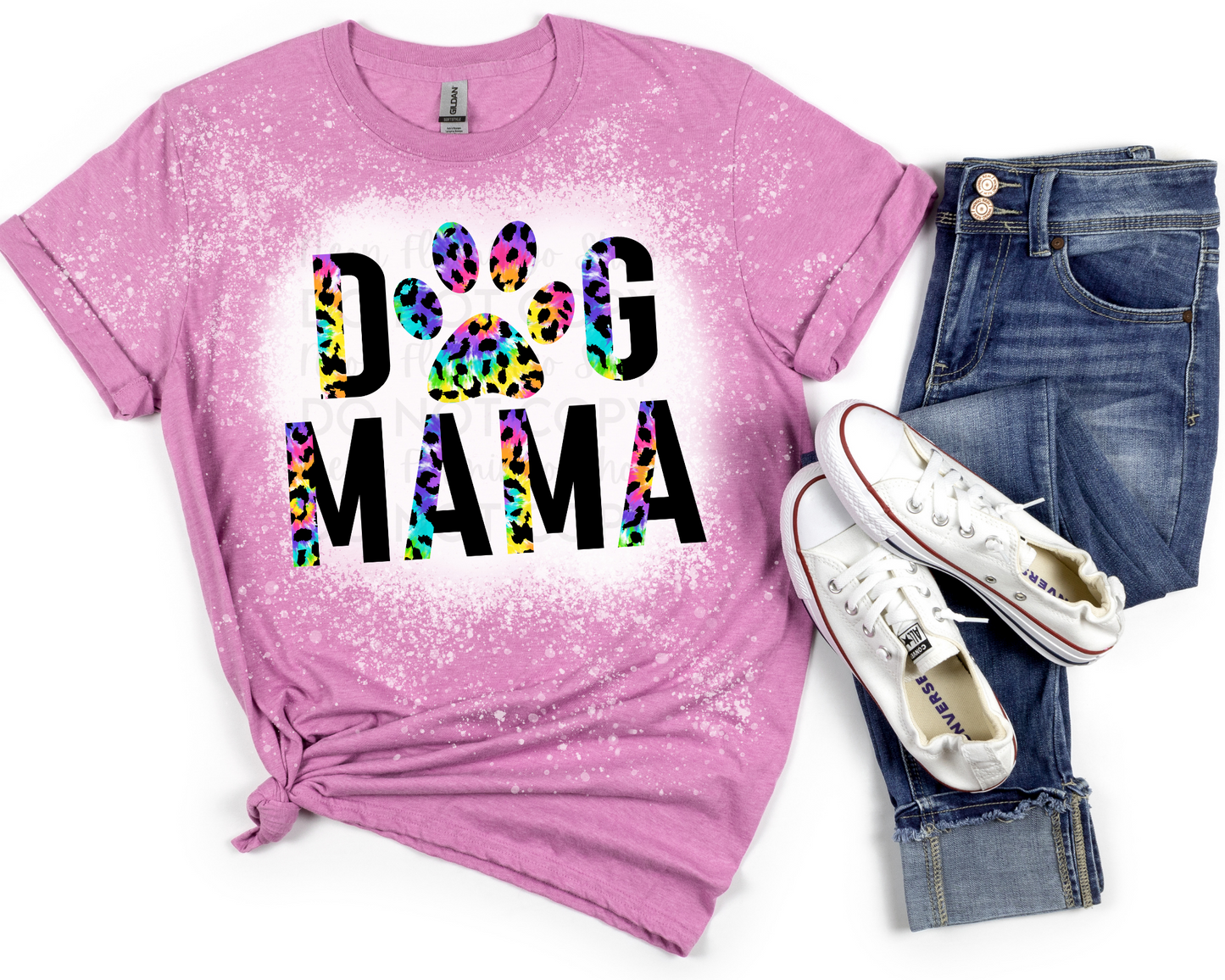 Dog Mama Half Leopard Rainbow DTF TRANSFER