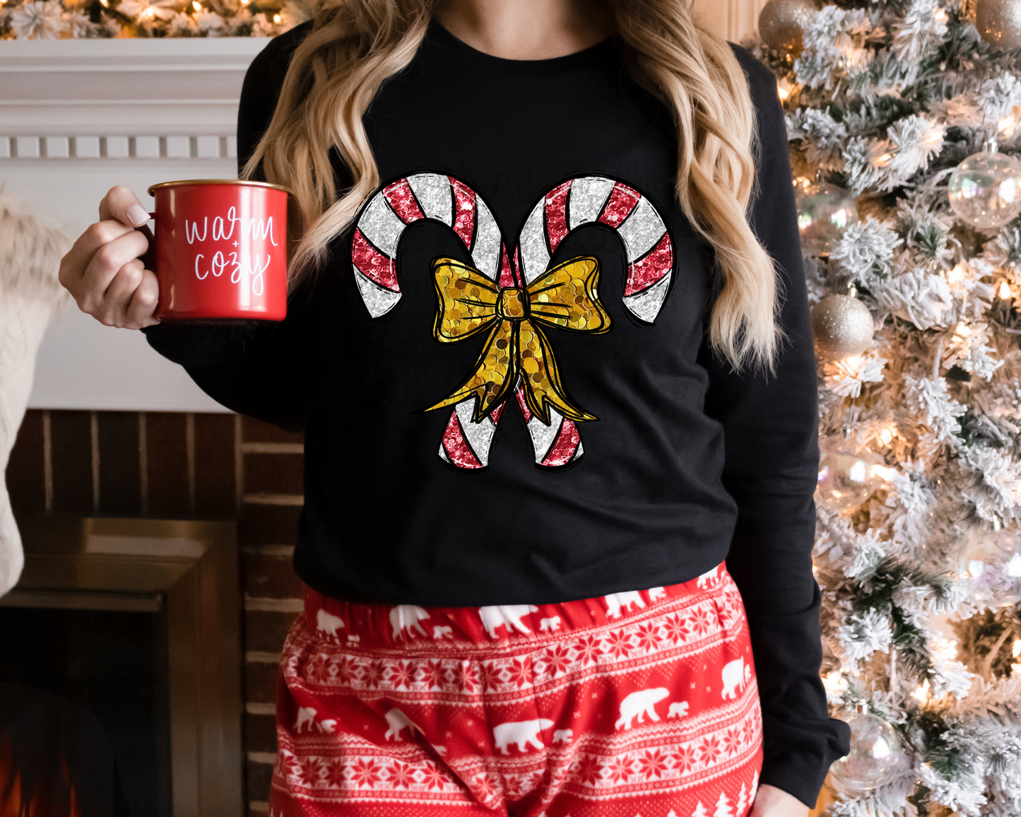 Candy Canes Sequins DTF TRANSFER