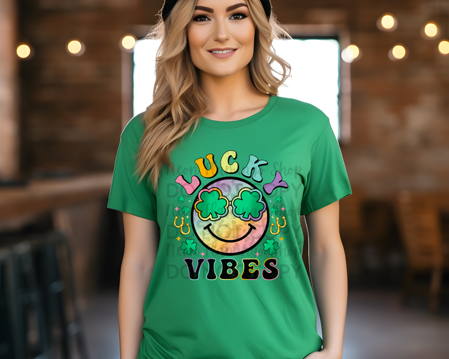 Lucky Vibes Rainbow Smiley DTF TRANSFER