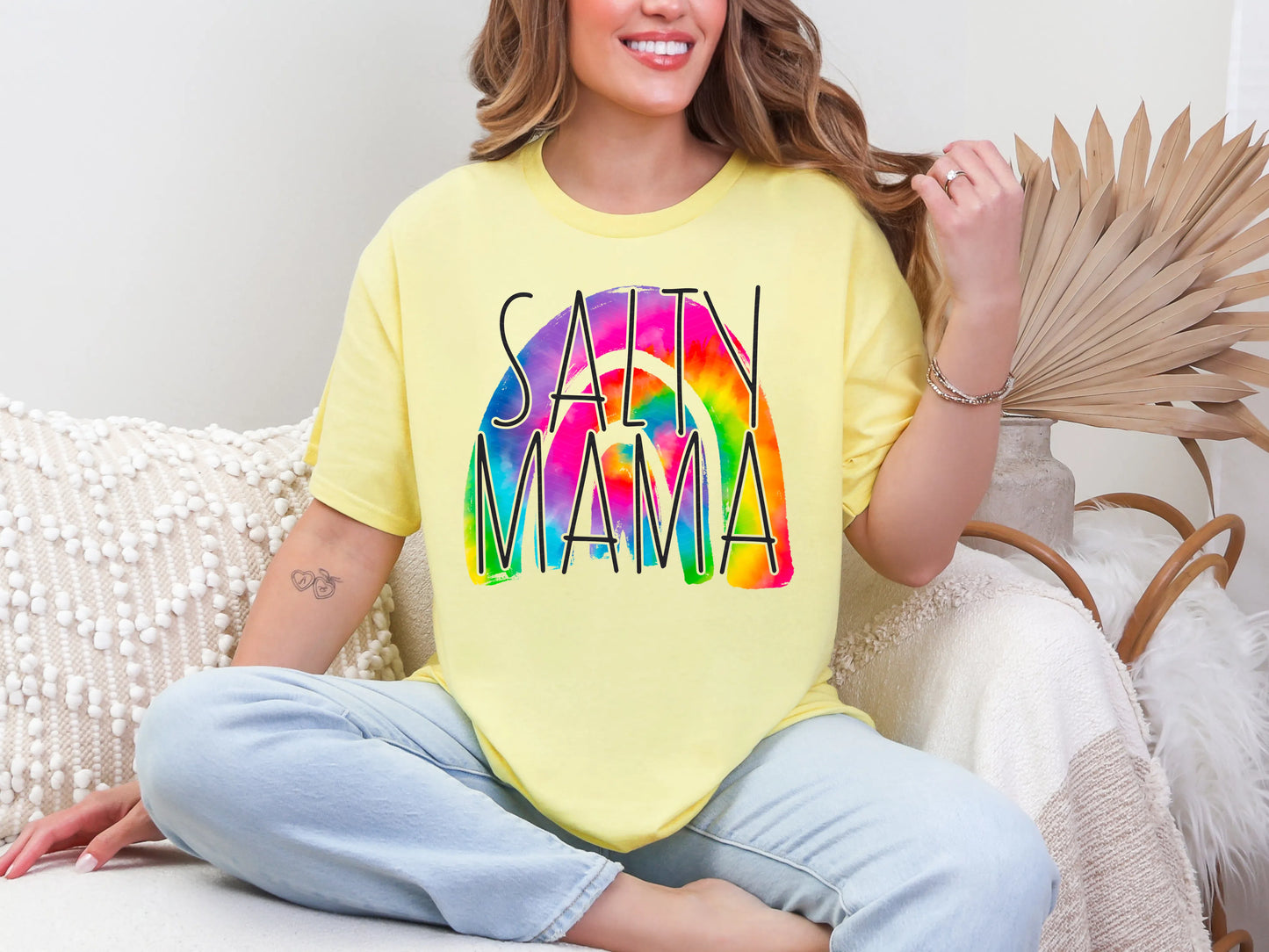 Salty Mama TieDye Rainbow DTF TRANSFER
