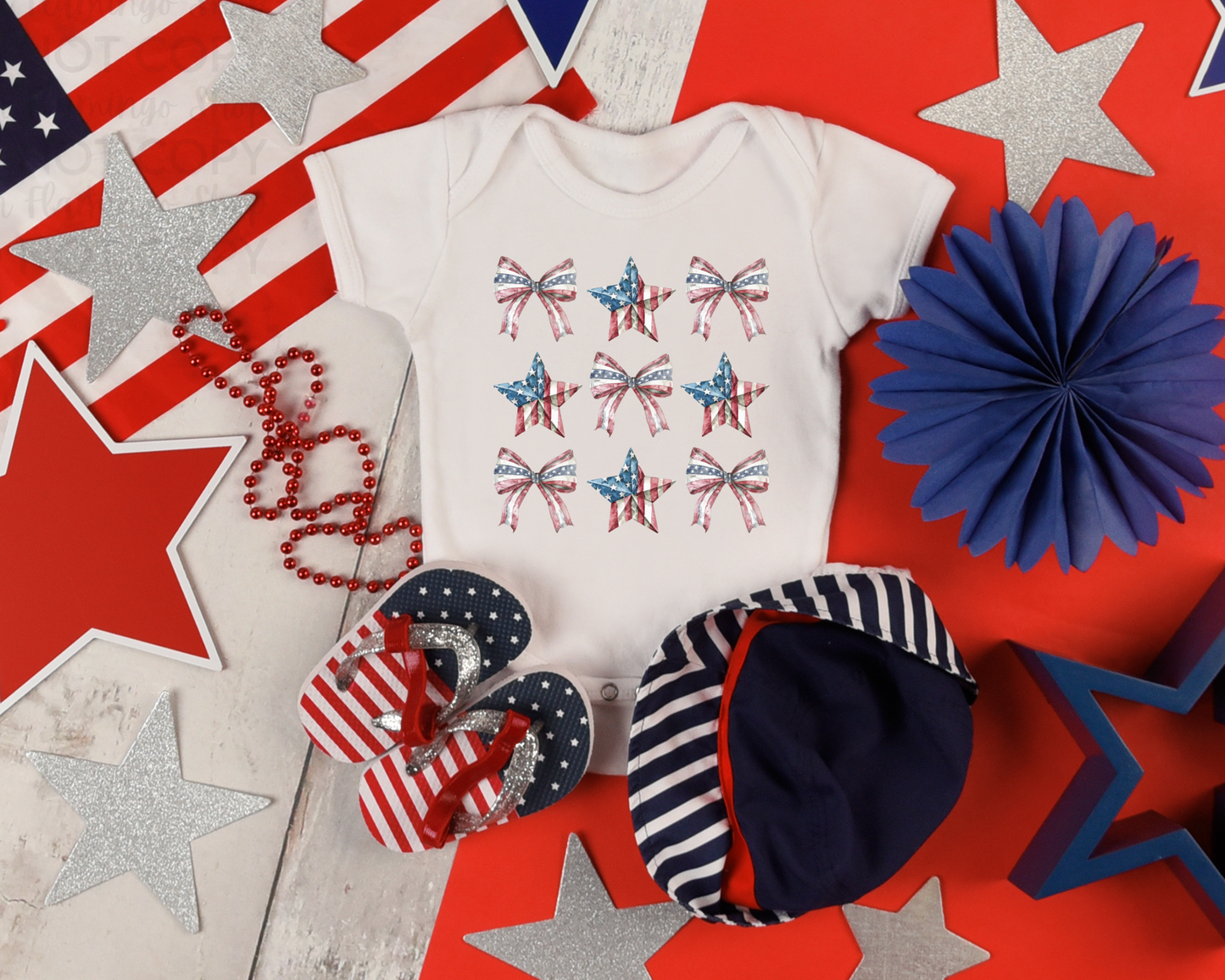 Patriotic Bows & Stars DTF TRANSFER