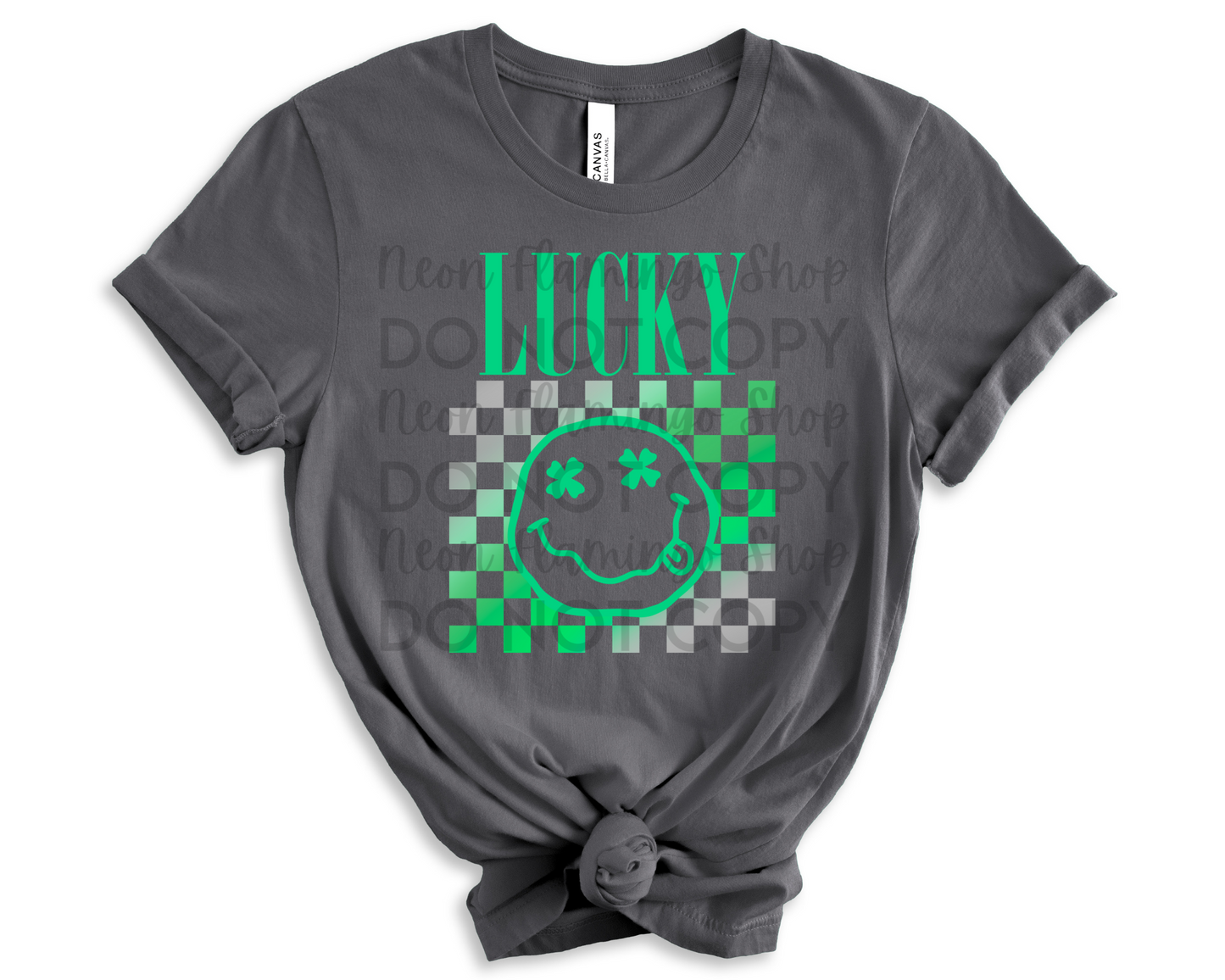 Lucky Band Style Gray Green DTF TRANSFER