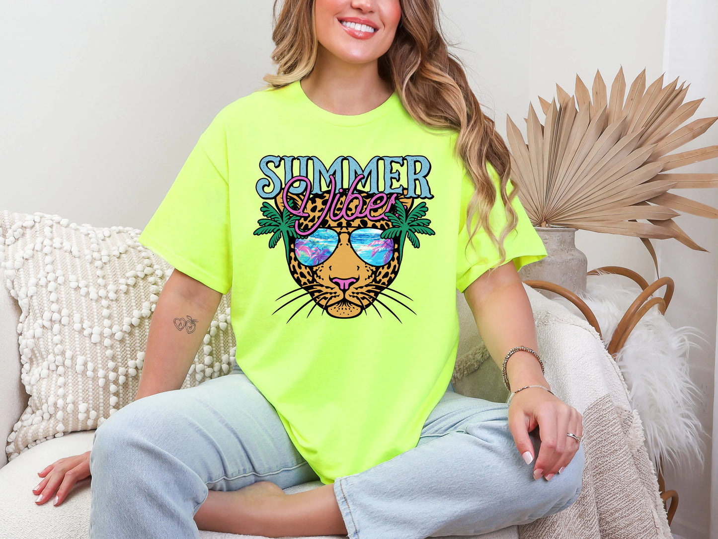 Summer Vibes Leoaprd Palm Trees DTF TRANSFER