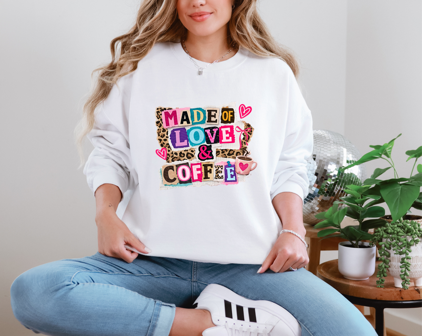 Made of Love And Coffee Ransom Letters DTF TRANSFER