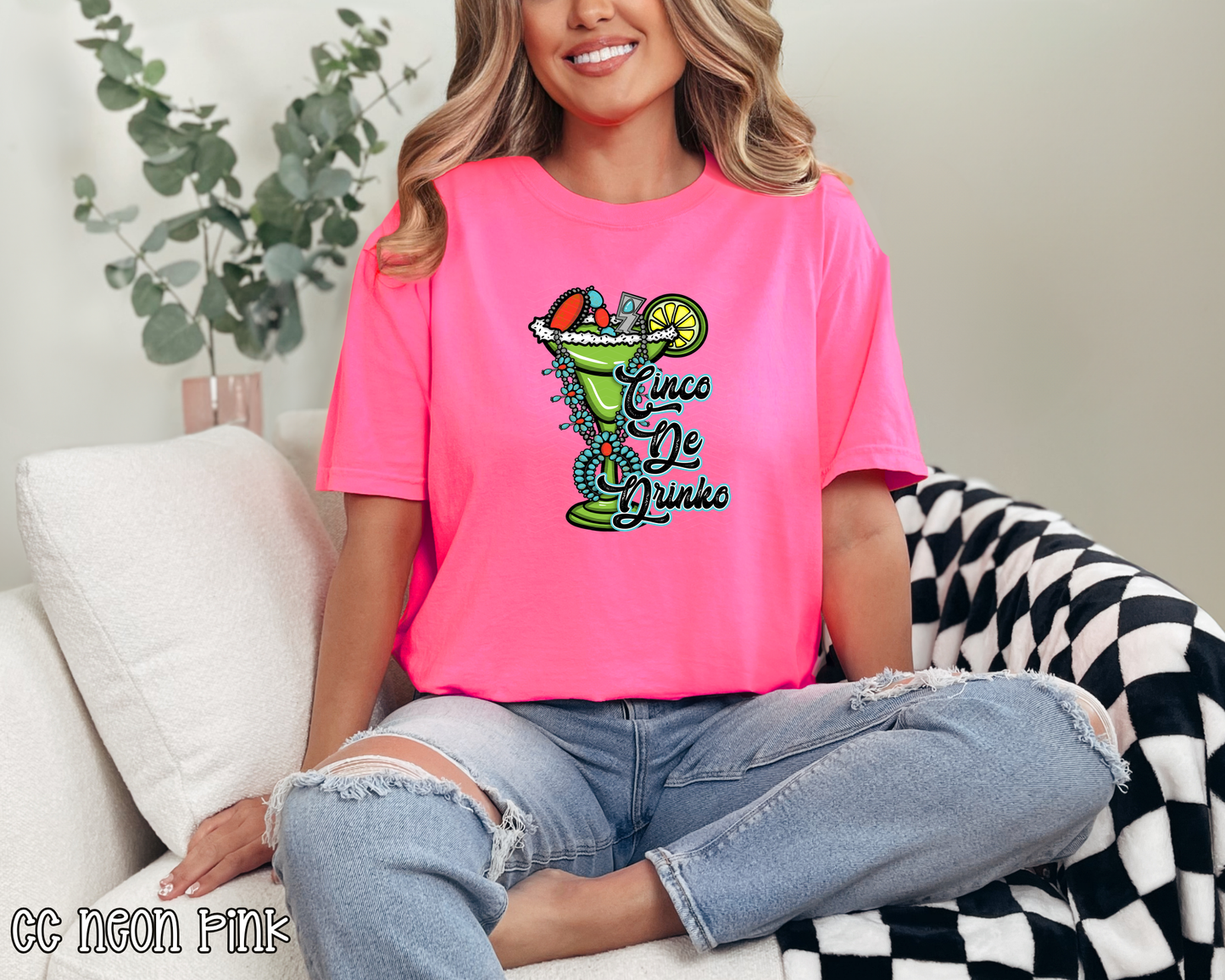 Cinco De Drinko Turquoise Margarita DTF TRANSFER