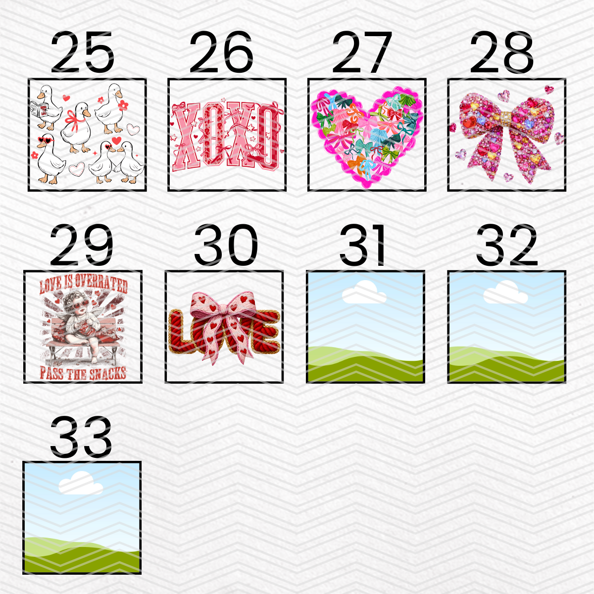 VALENTINE'S DAY $2 Transfers - LIVE SALE ONLY