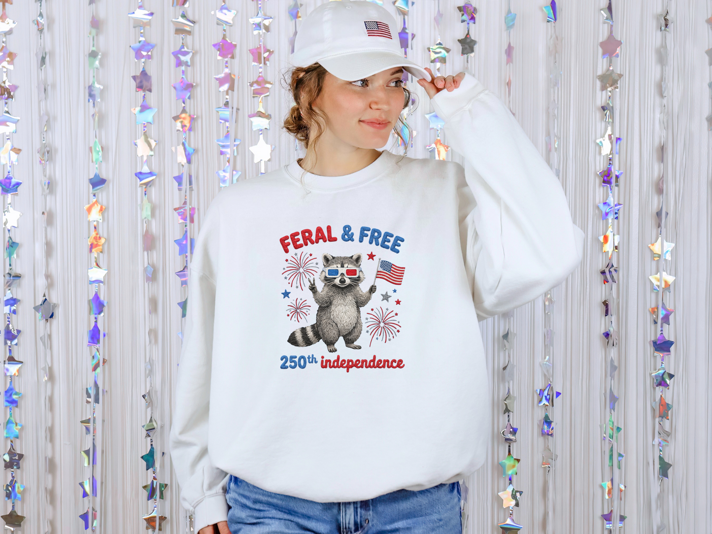 Feral & Free 250th Independence Raccoon DTF TRANSFER