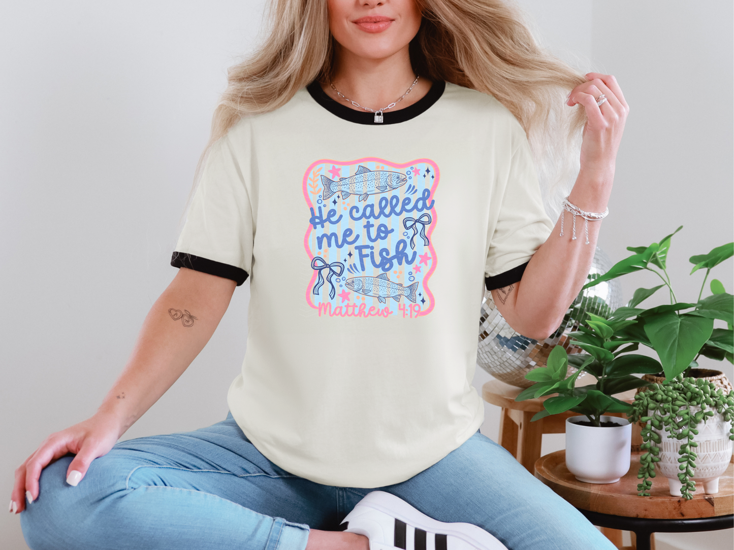He Called Me To Fish Stripes DTF TRANSFER