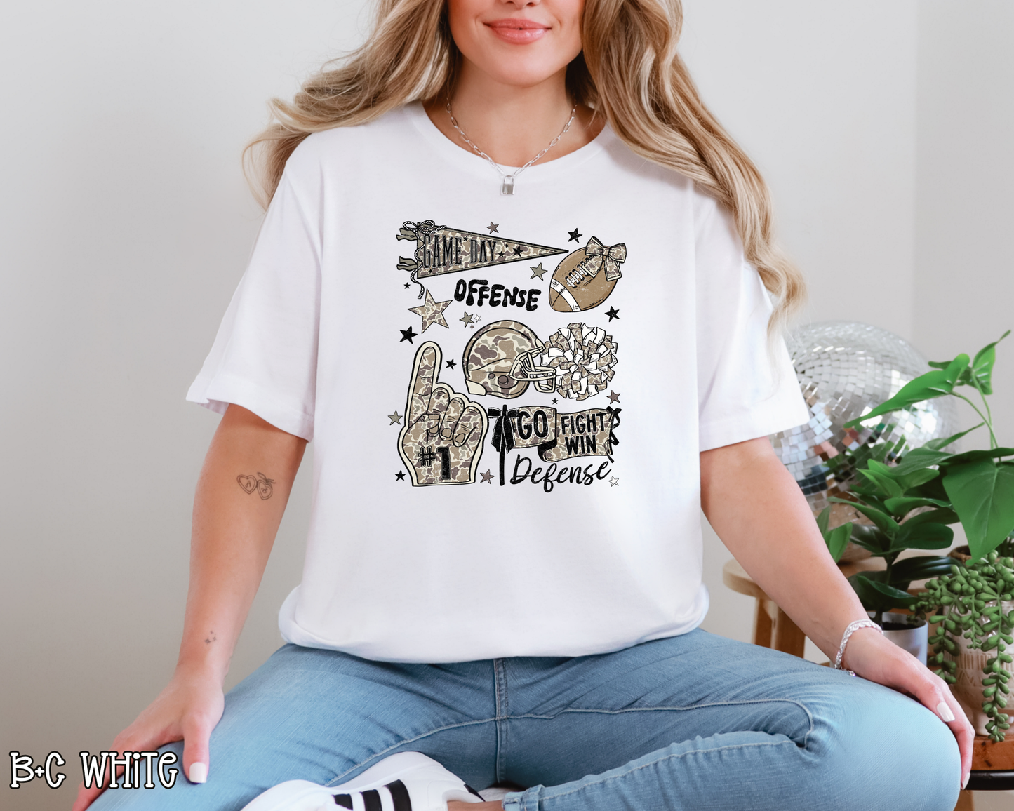 Football Doodles Camo DTF TRANSFER