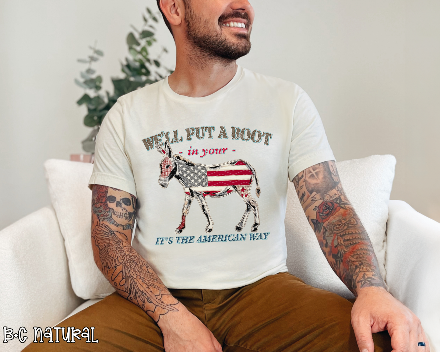Well Put a Boot in Your Ass Donkey DTF TRANSFER
