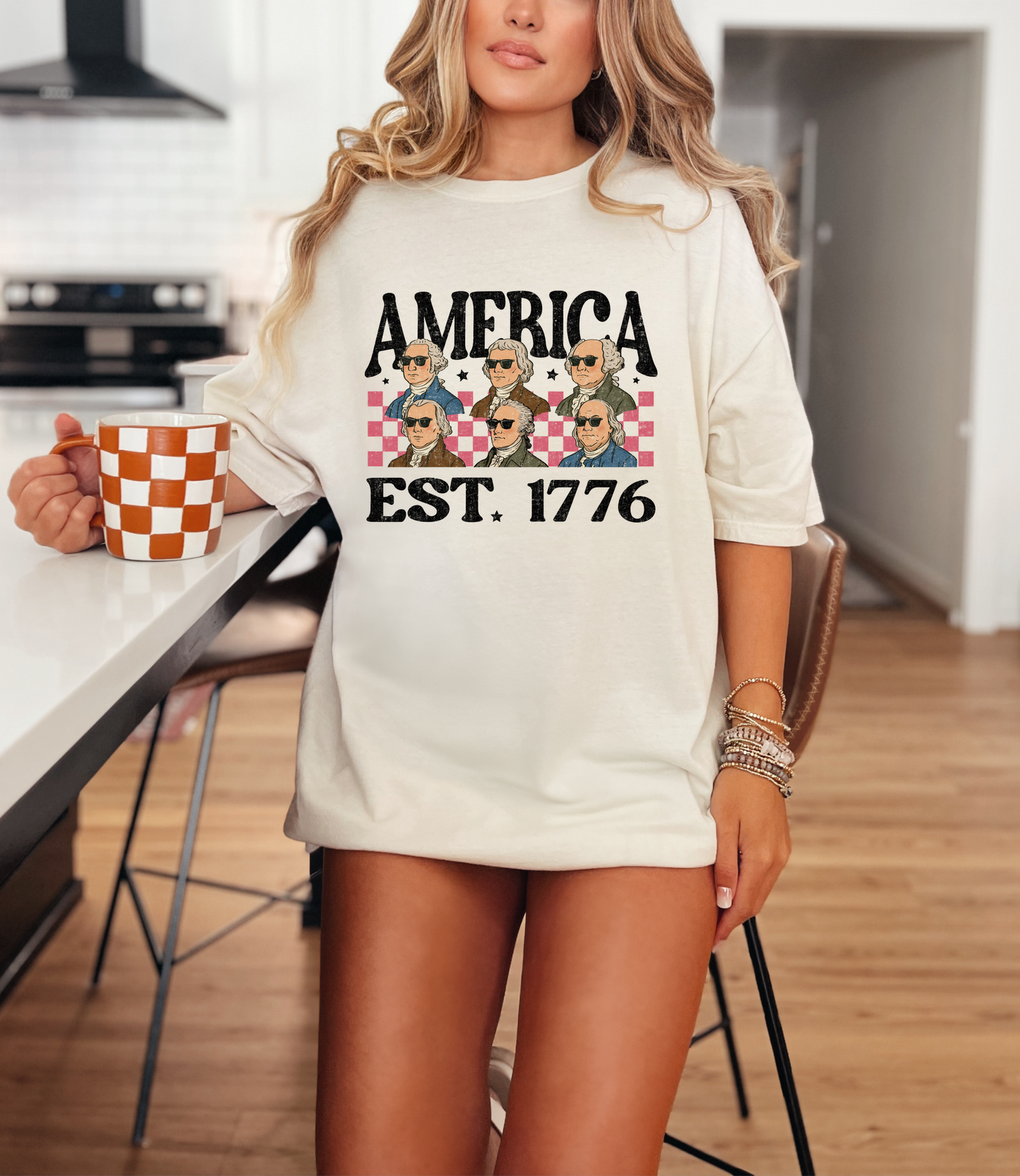 America Est. 1776 Hand Drawn DTF TRANSFER