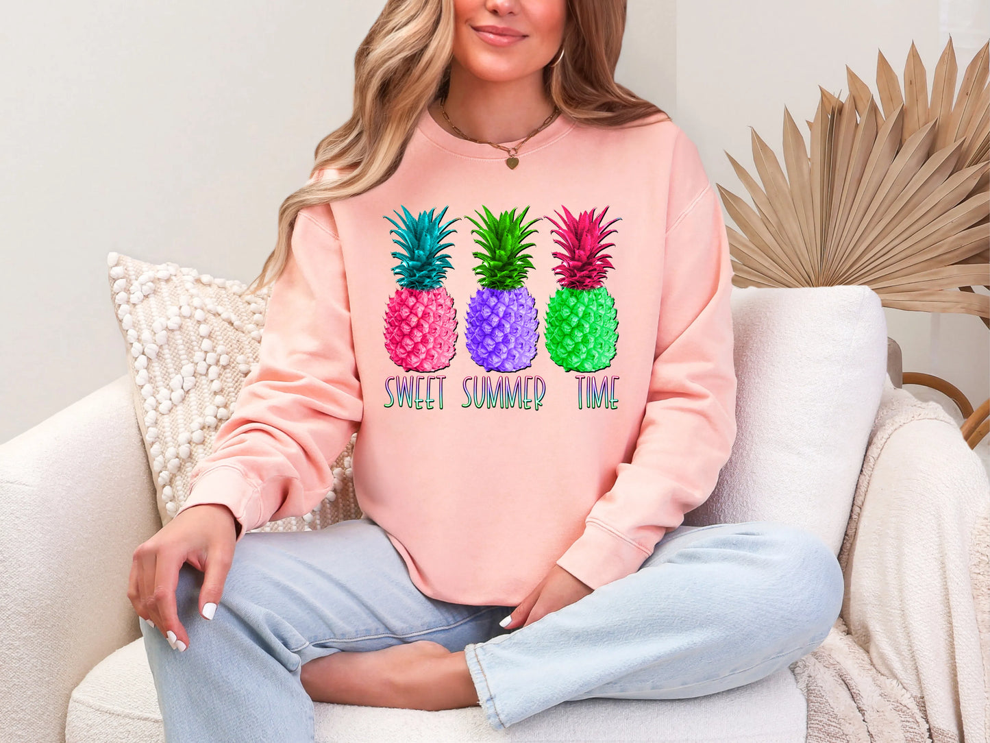 Sweet Summer Time Neon Pineapples DTF TRANSFER