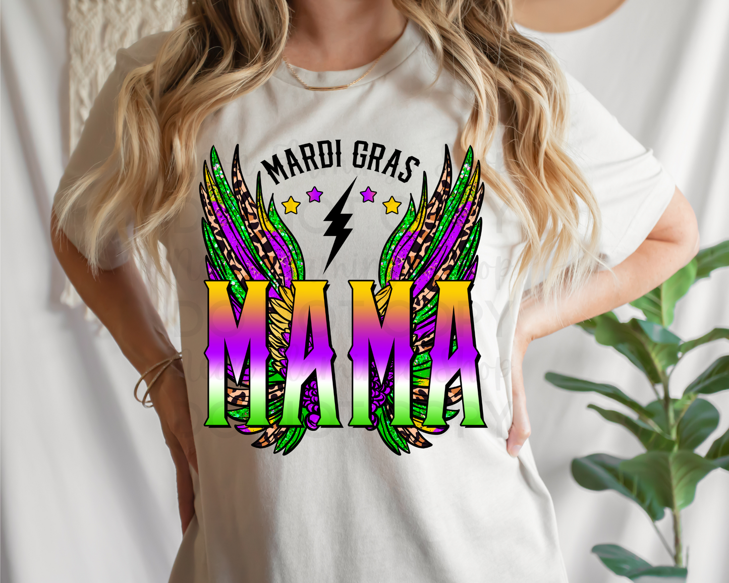 Mardi Gras Mama & Mini Wings DTF TRANSFER