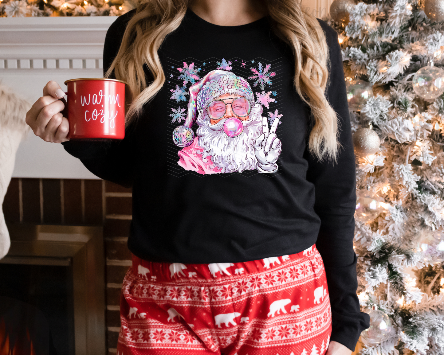 Disco Bubblegum Santa DTF TRANSFER