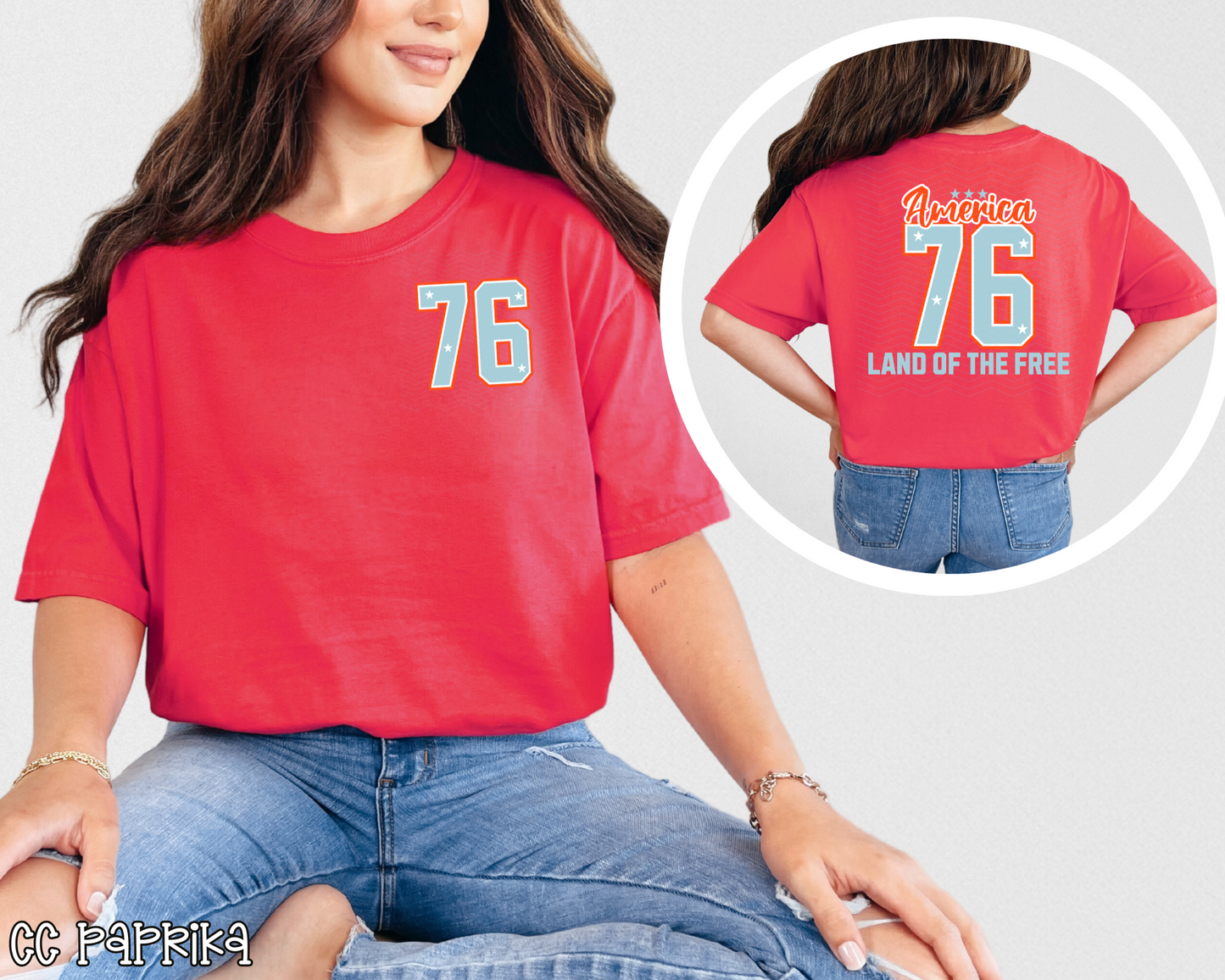 America Land of the Free back + pocket DTF TRANSFER