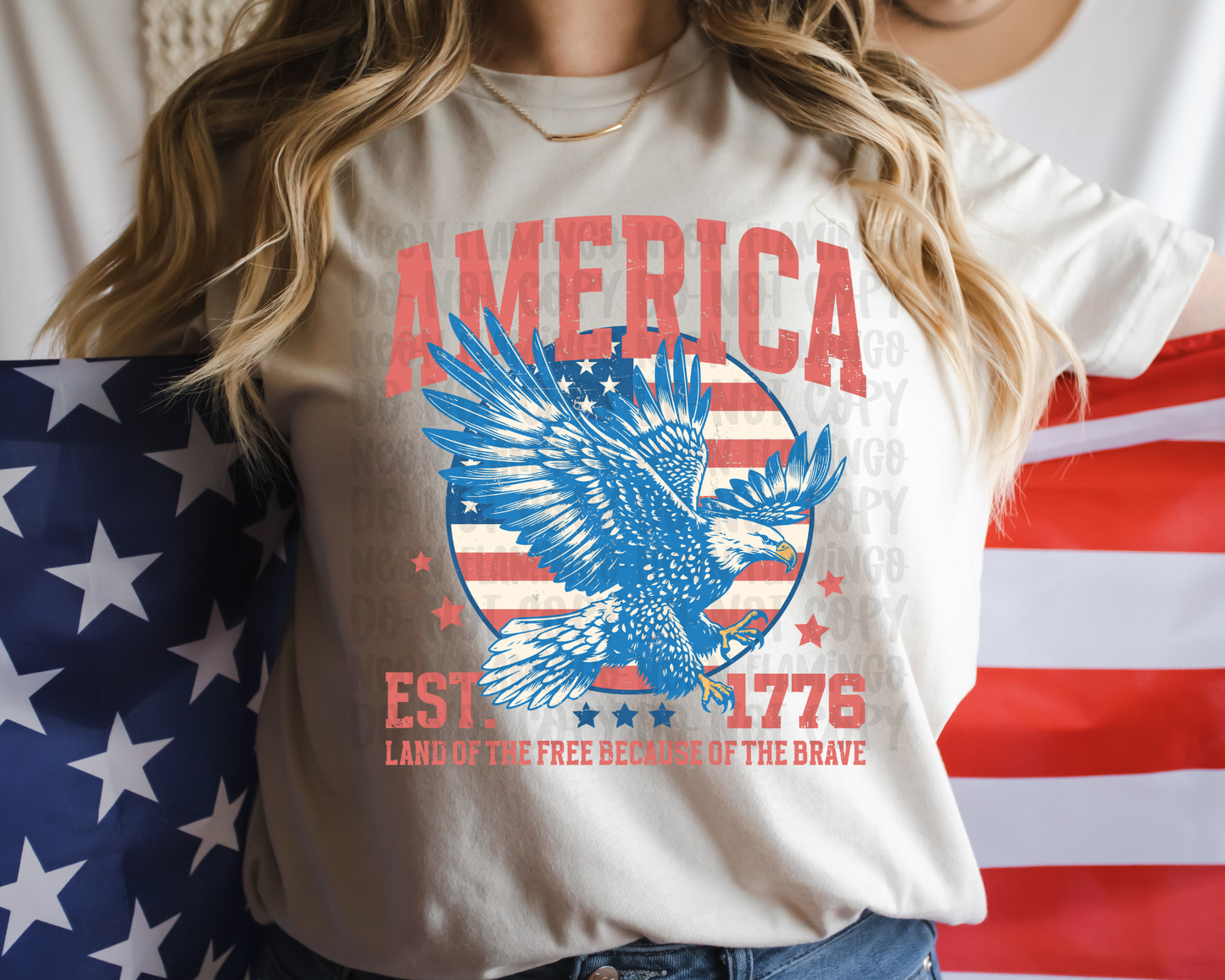 America Land of the Free Because of the Brave DTF TRANSFER