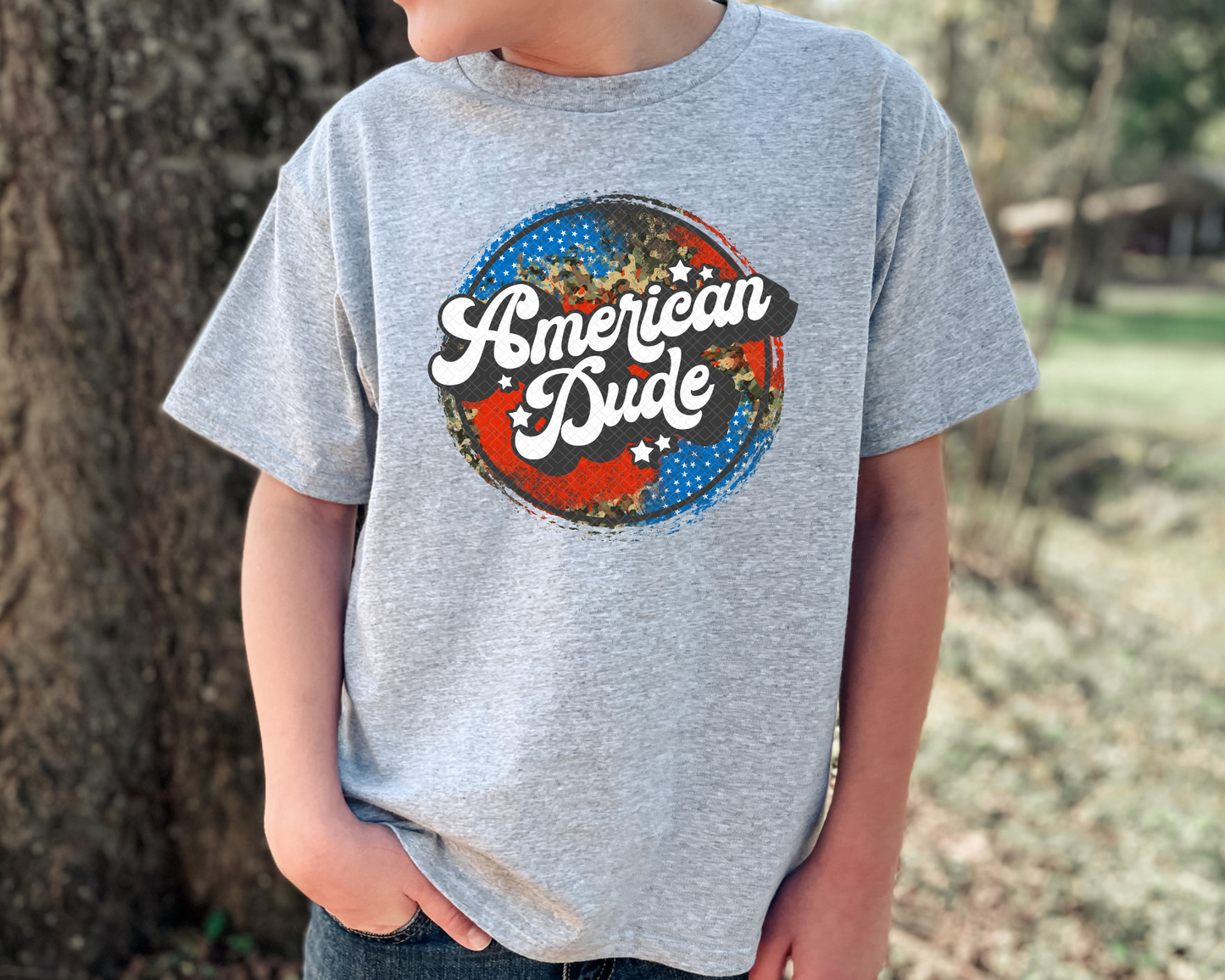 American Dude Grunge Circle DTF TRANSFER