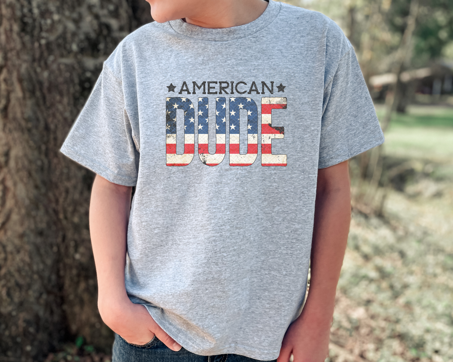 American Dude Grunge Flag DTF TRANSFER