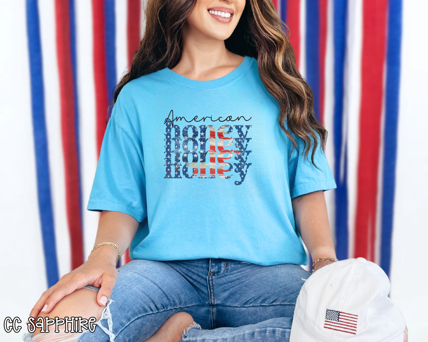 American Honey Grunge Flag DTF TRANSFER