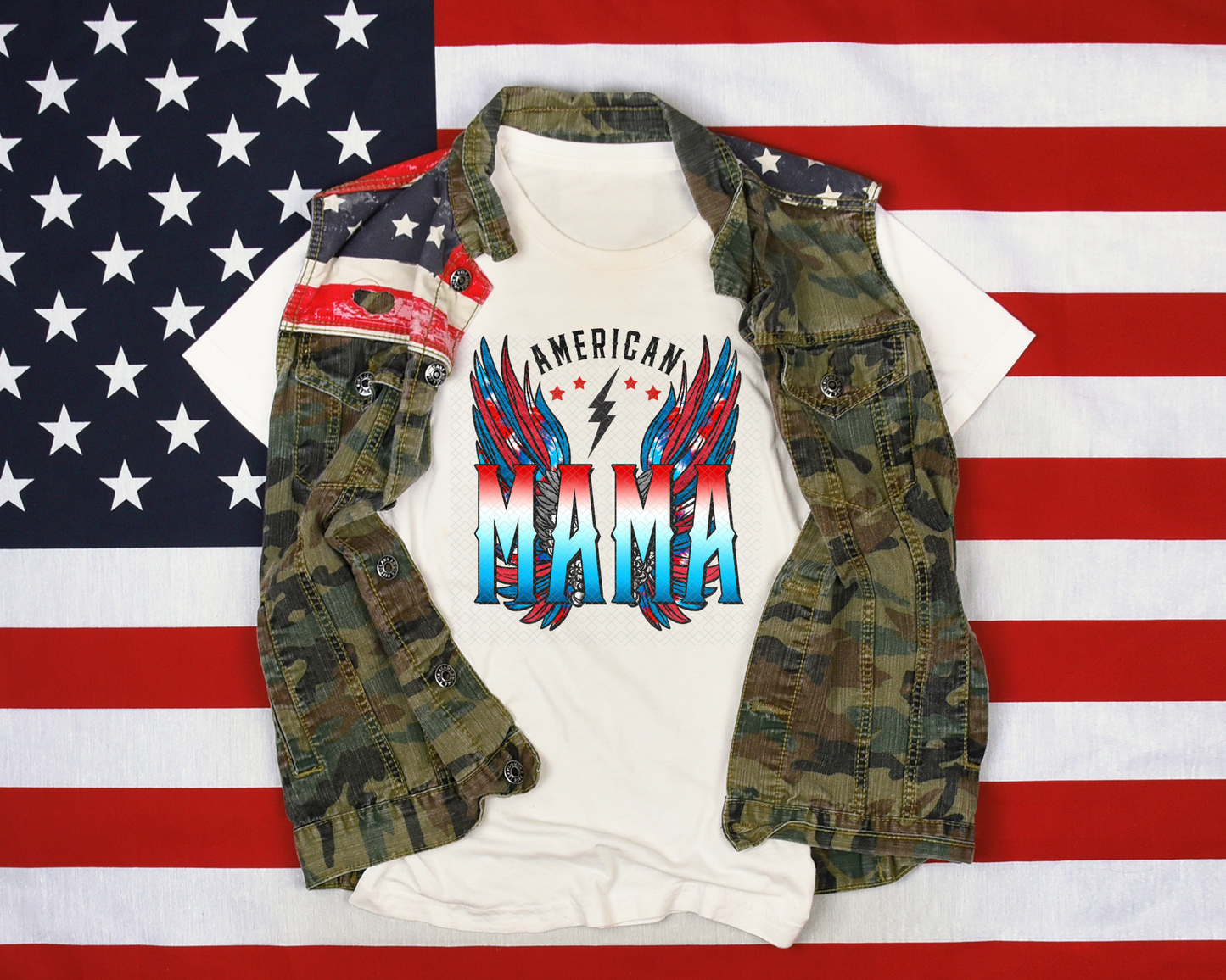 American Mama Wings DTF TRANSFER