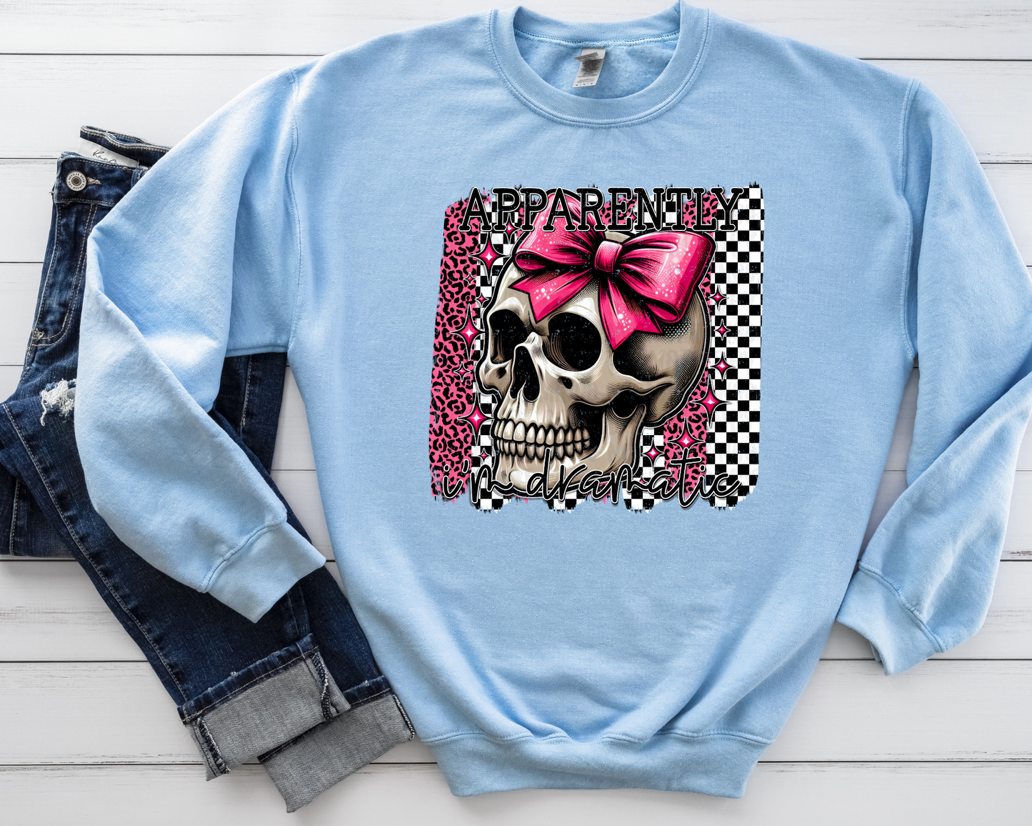 Apparently I'm Dramatic Pink Skellie DTF TRANSFER