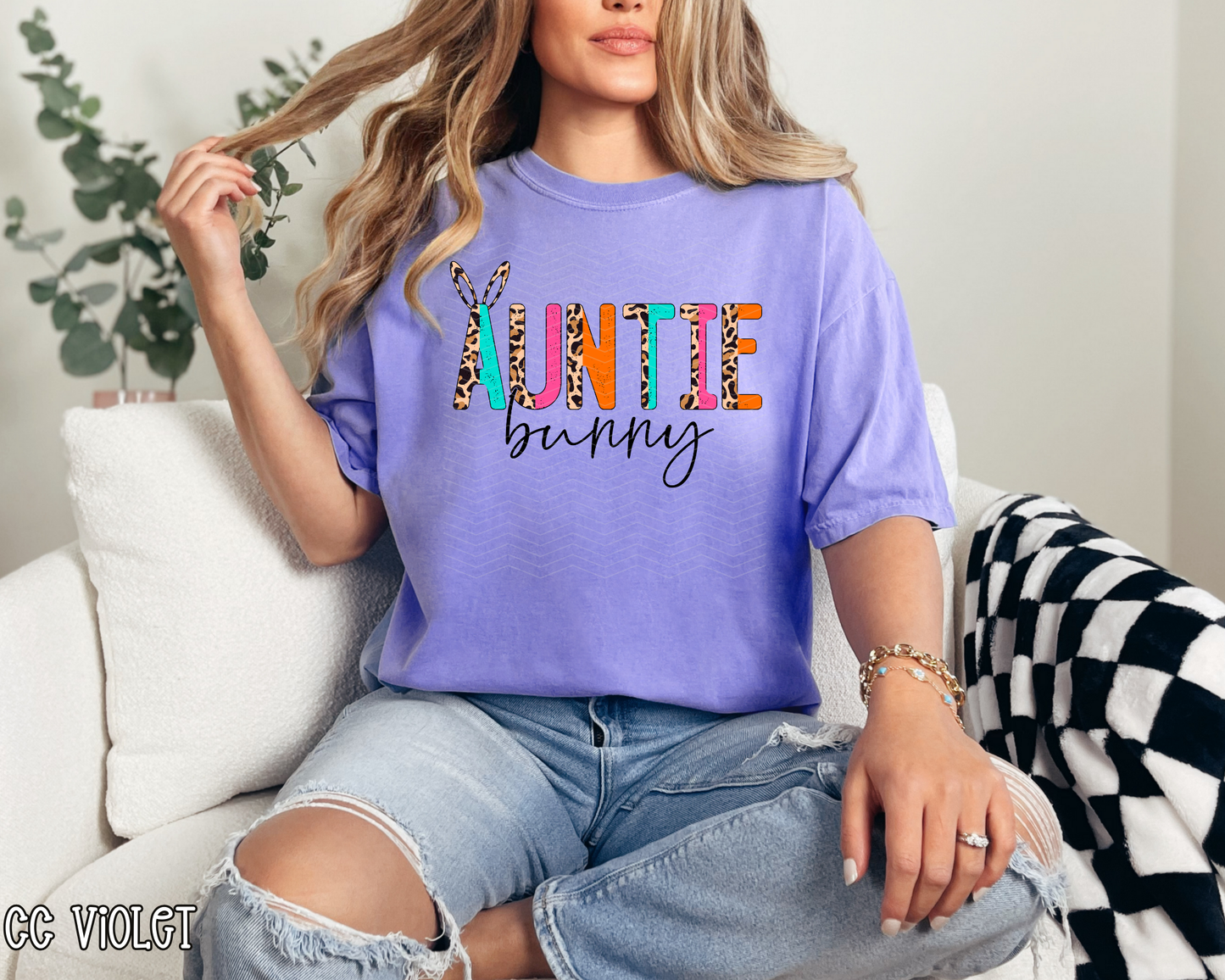 Auntie Bunny Half Leopard | 2 Colors | DTF TRANSFER
