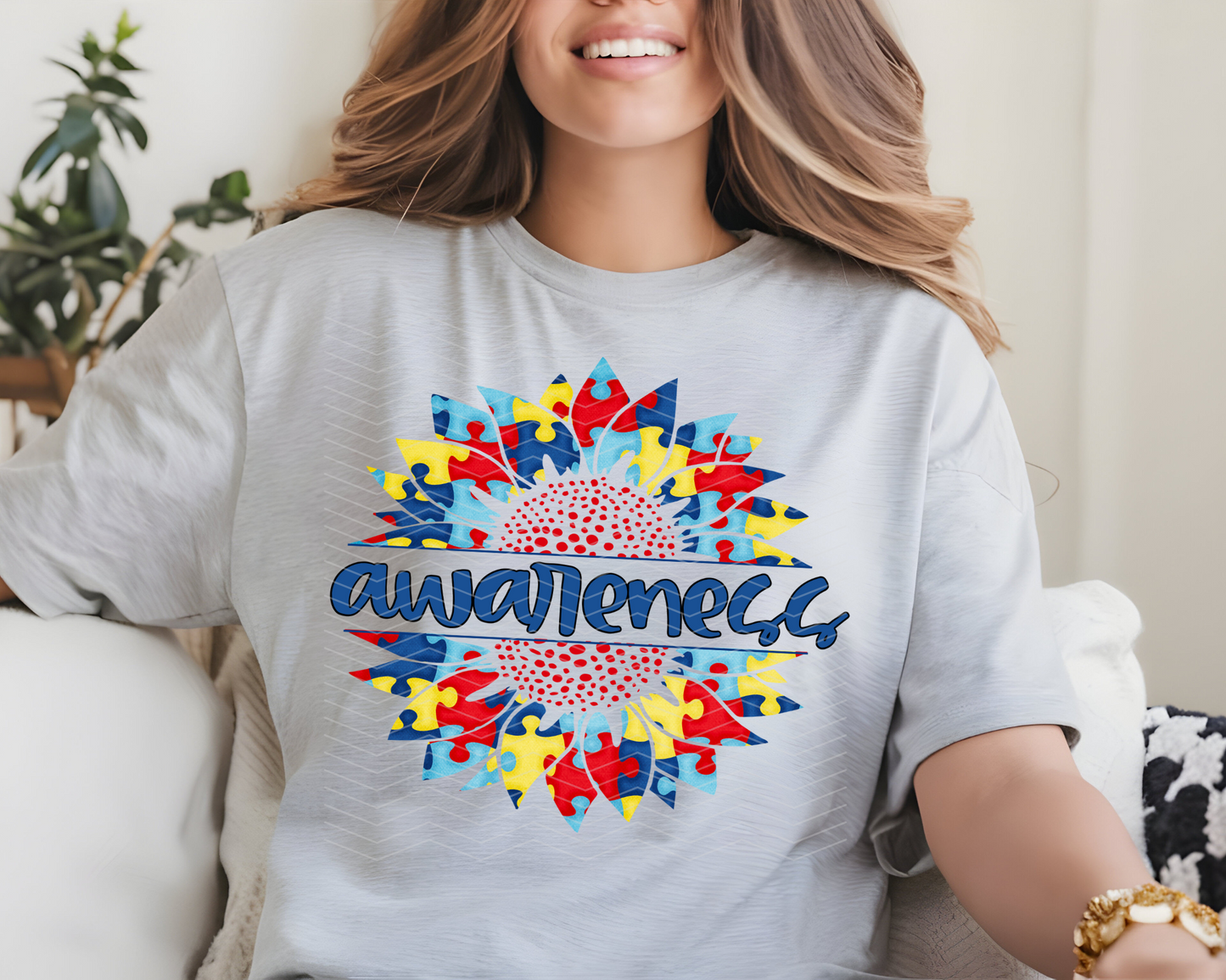 Autism Awareness Sunflower DTF TRANSFER