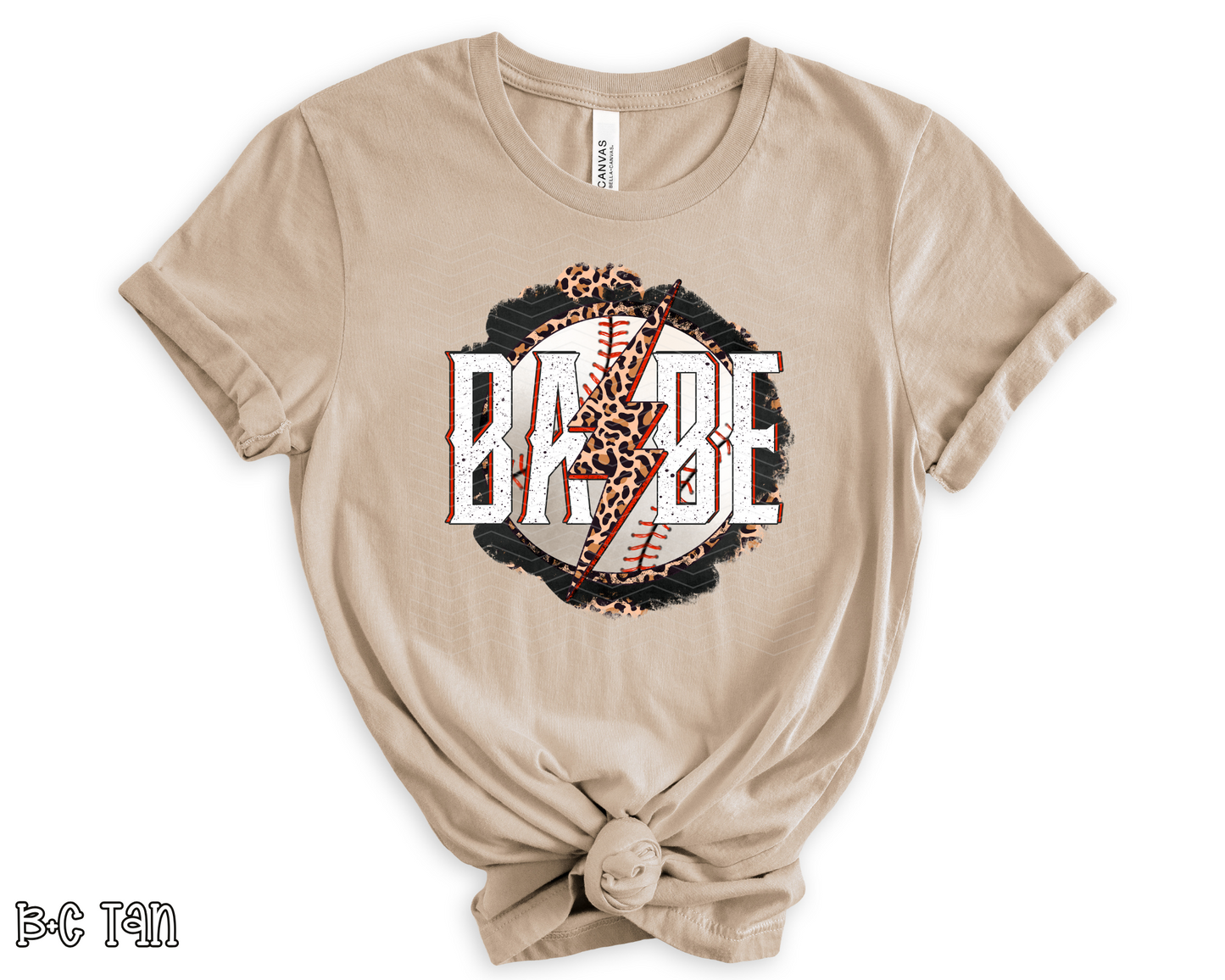 Baseball Babe Leopard Lightning DTF TRANSFER