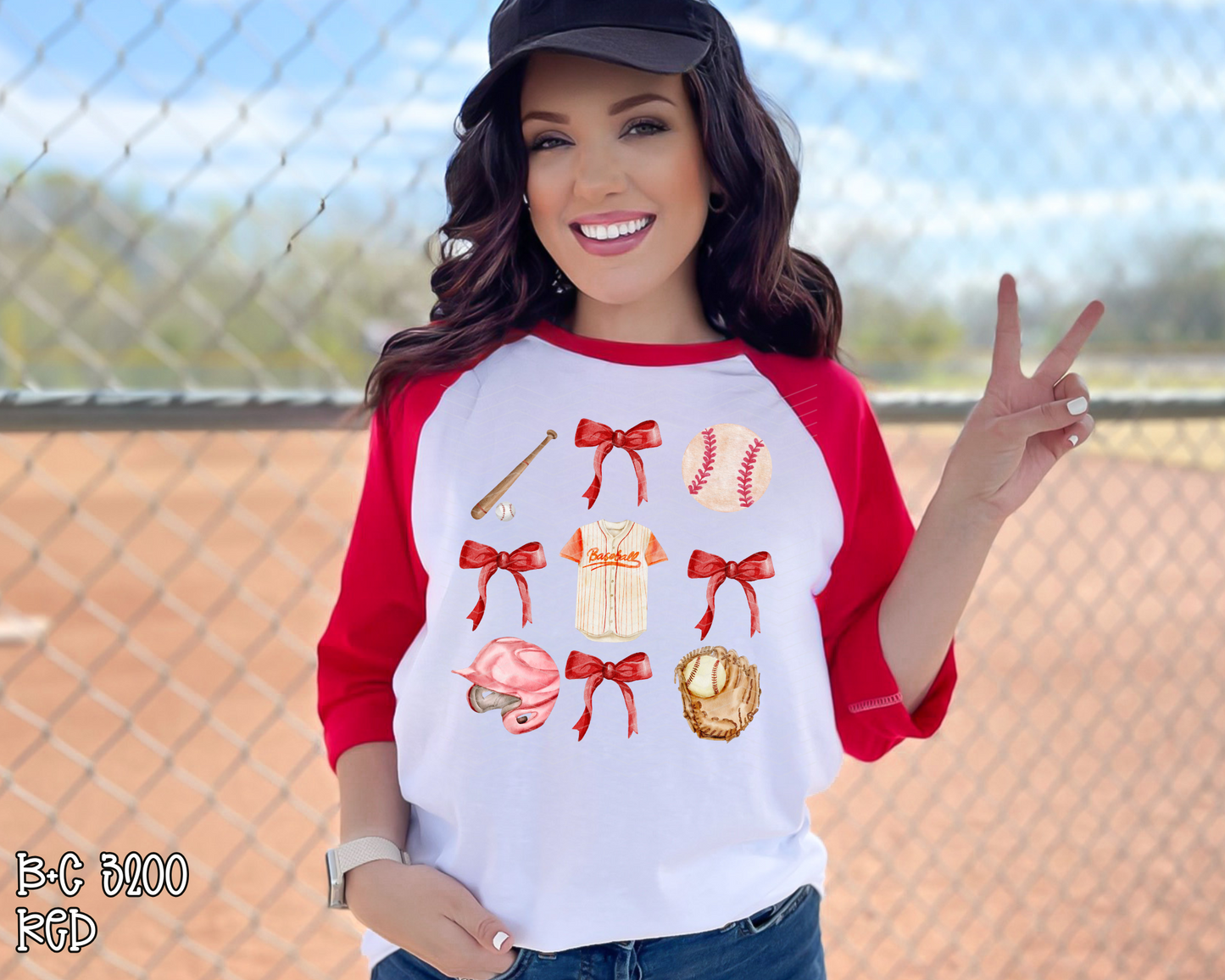 Baseball Coquette Bow Collage DTF TRANSFER