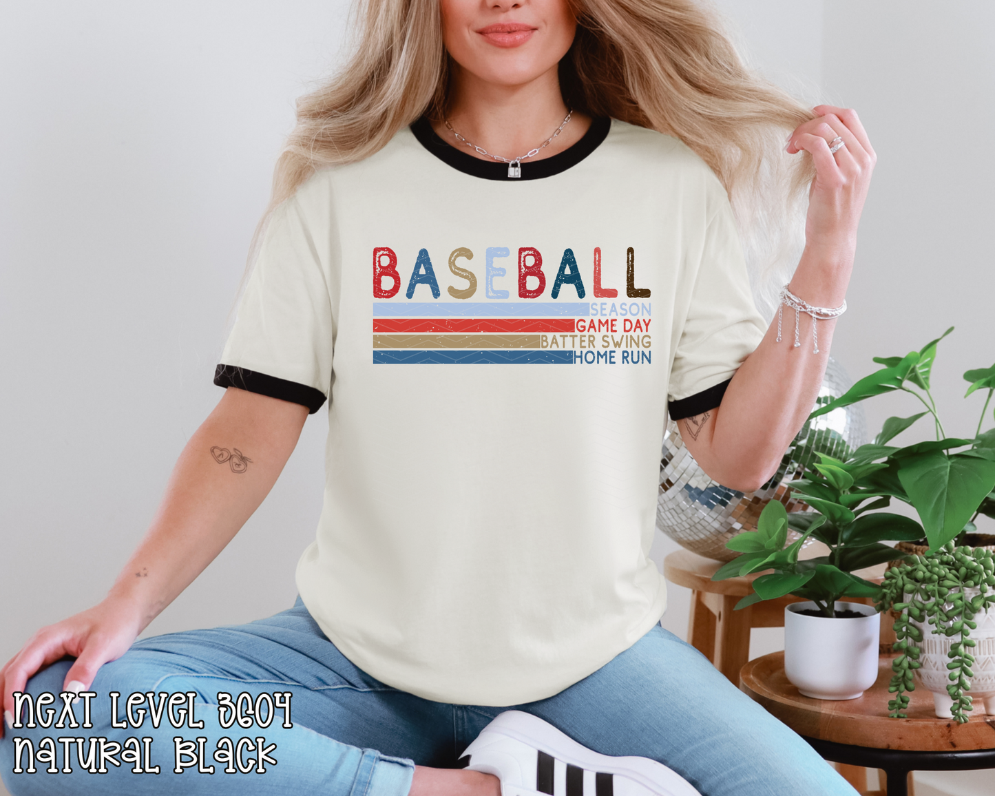 Baseball Line Words Distressed DTF TRANSFER