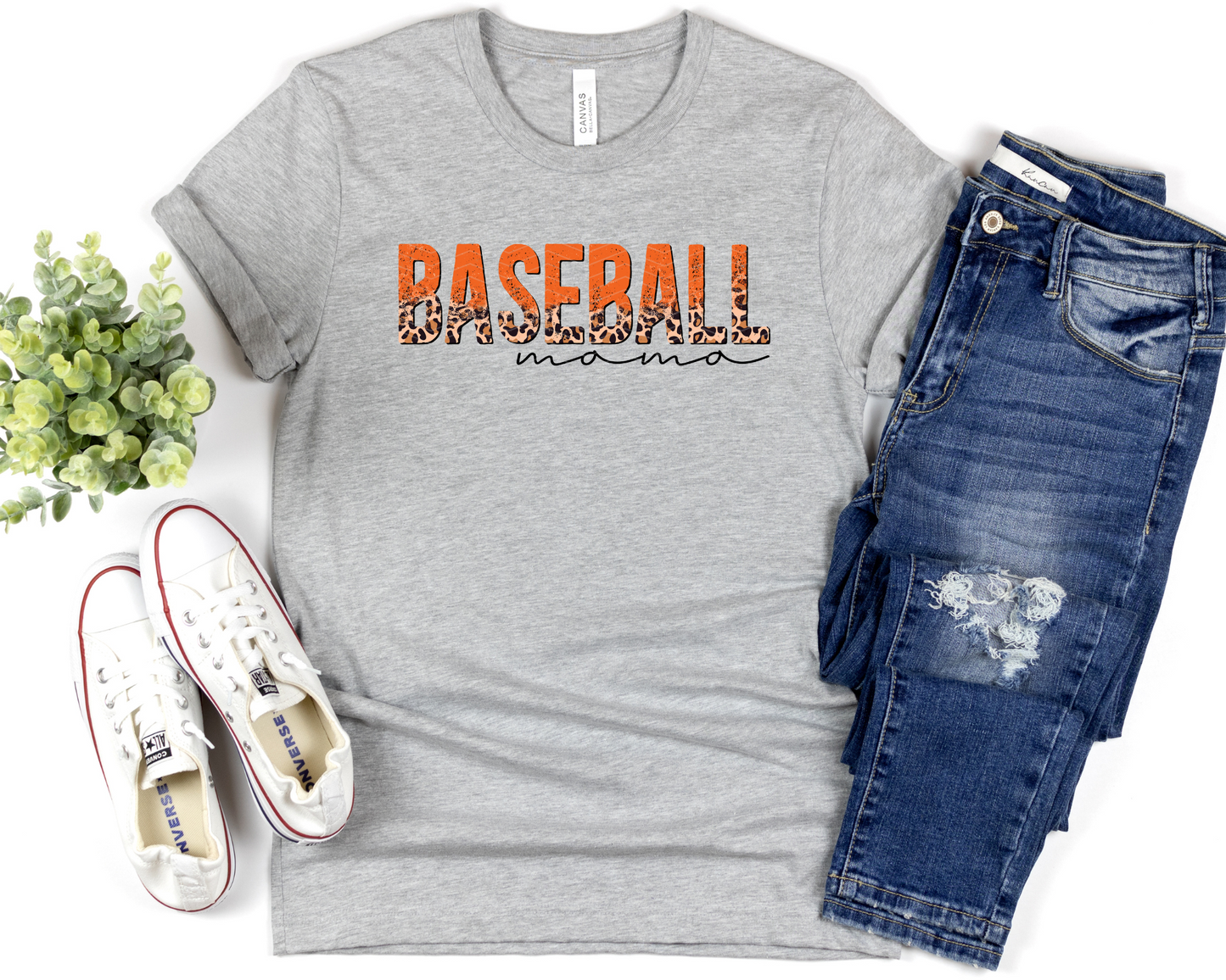 Baseball Mama Half Leopard