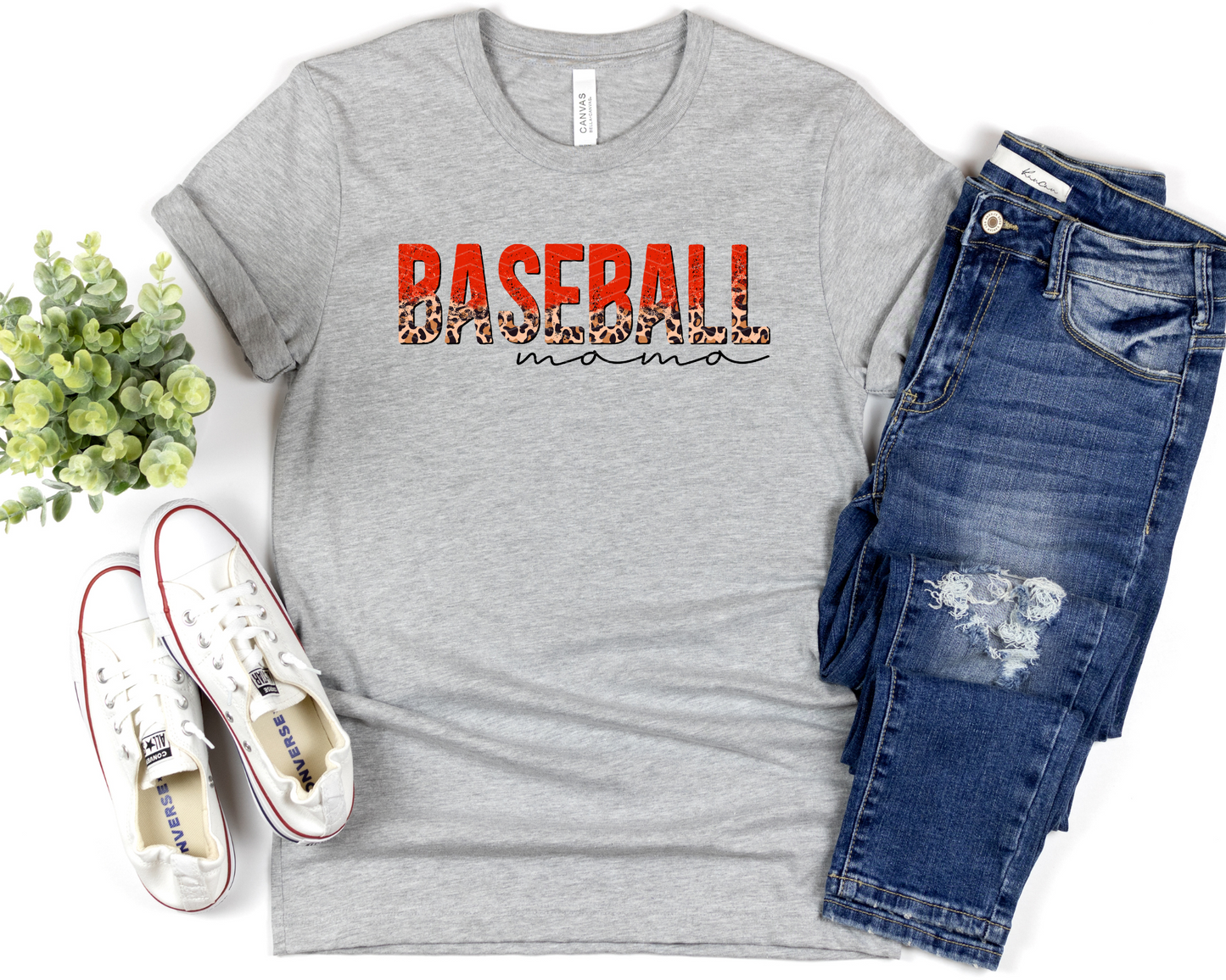 Baseball Mama Half Leopard