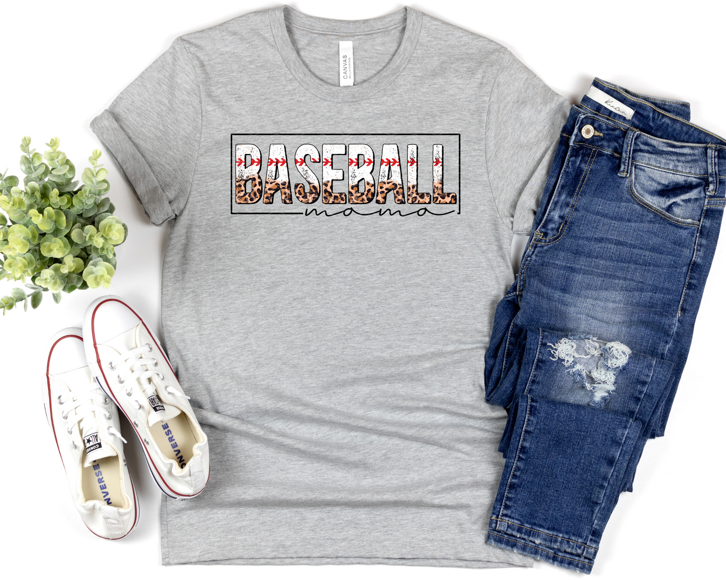 Baseball Mama Half Leopard