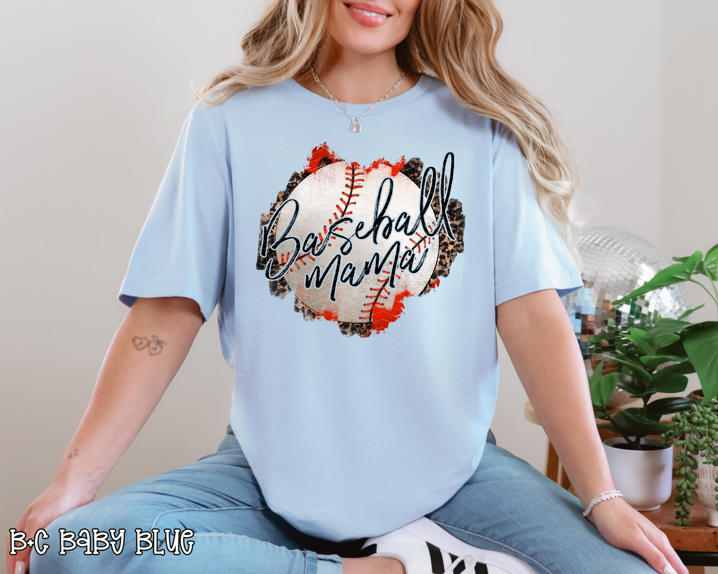 Baseball Mama Leopard Grunge Background DTF TRANSFER