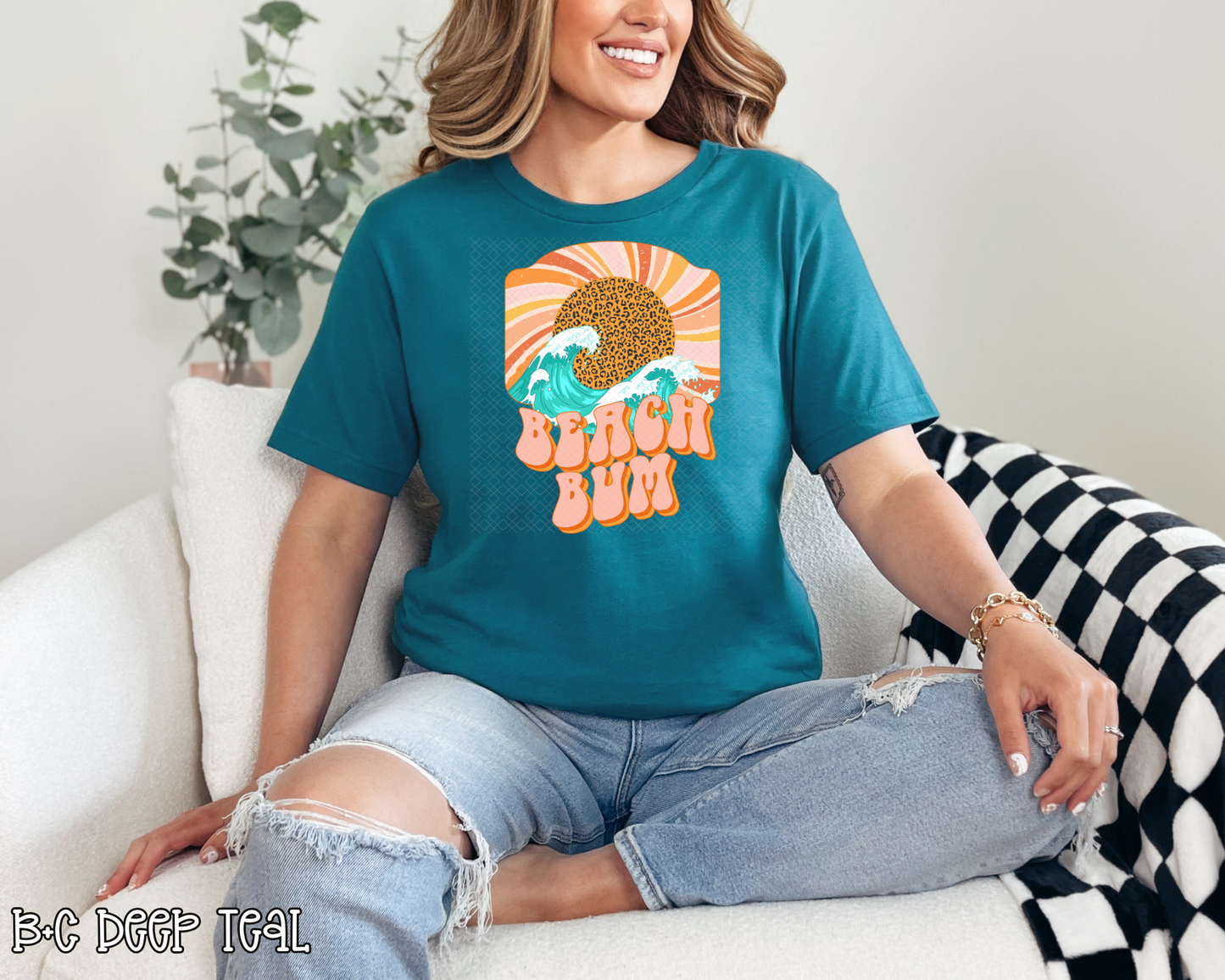 Beach Please Retro leopard DTF TRANSFER