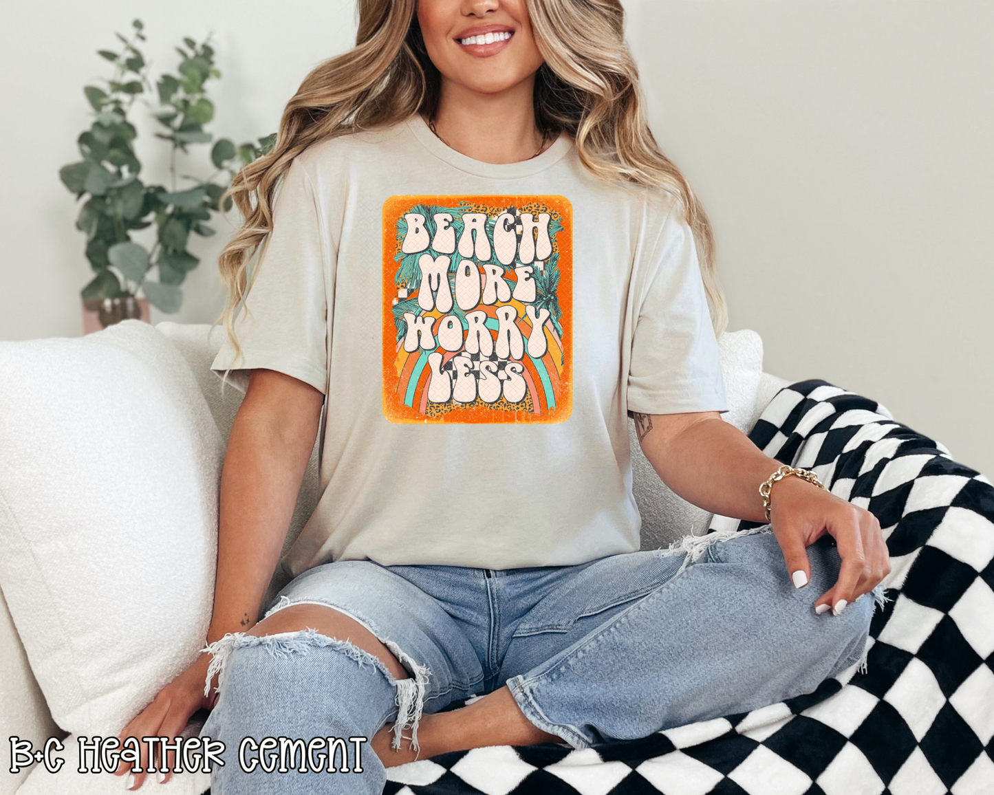 Beach More Worry Less Retro DTF TRANSFER