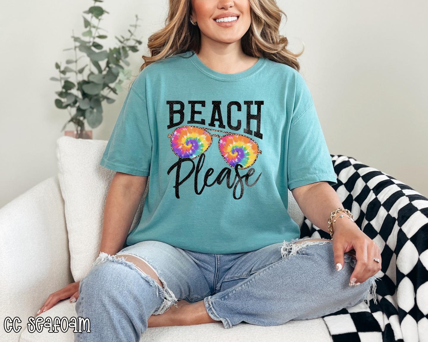 Beach Please Tie-Dye Sunglasses DTF TRANSFER