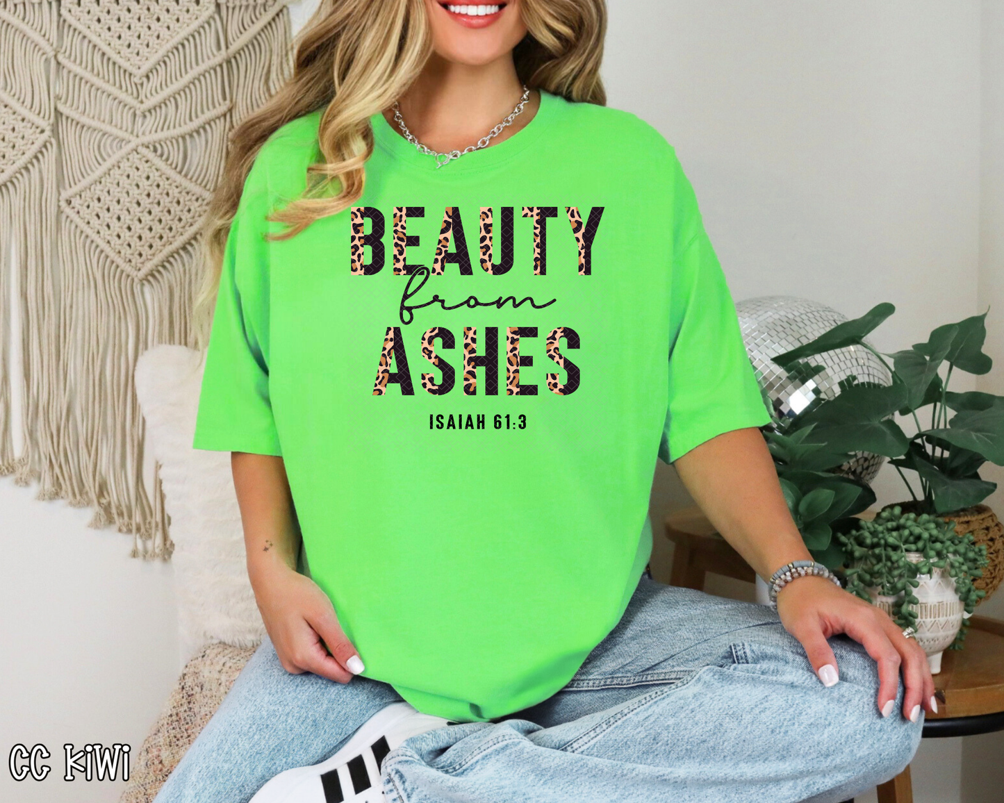 Beauty From Ashes Half Leopard DTF TRANSFER