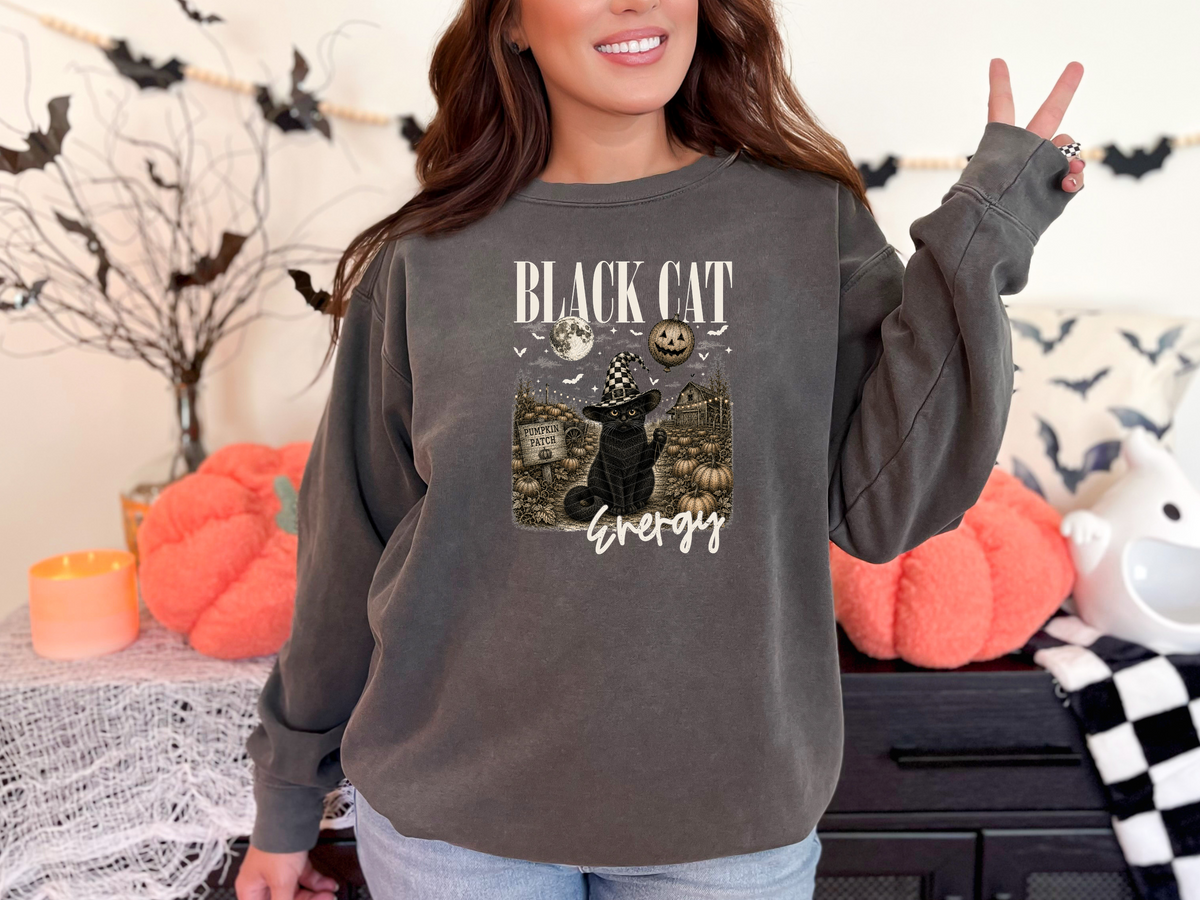 Black Cat Energy Cream DTF TRANSFER