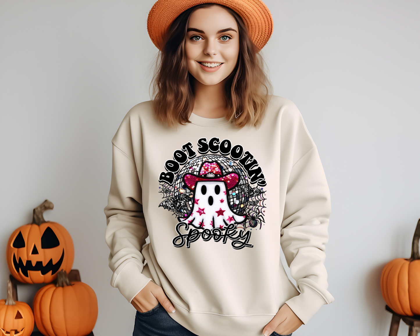 Boot Scootin Spooky faux emb disco