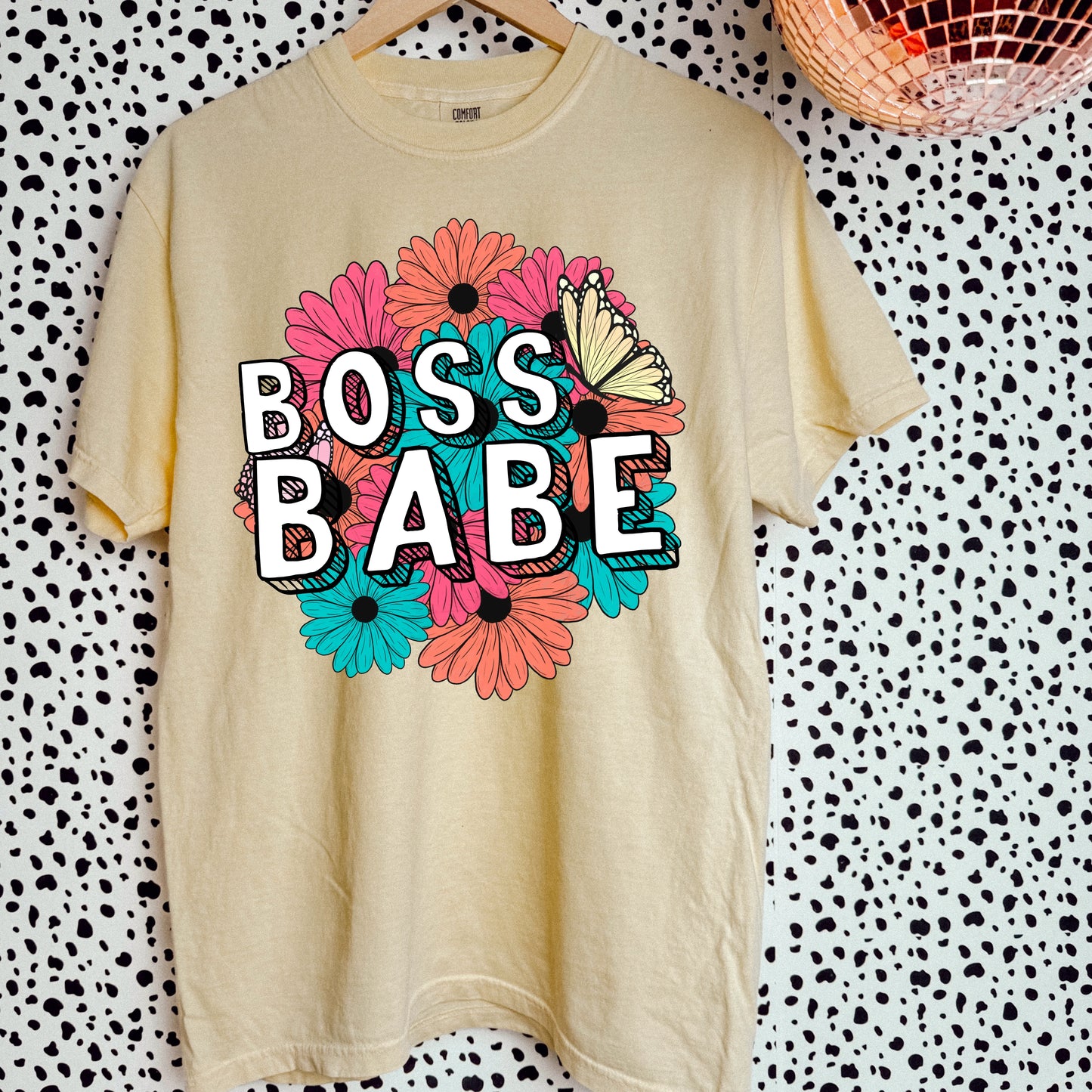 Boss Babe Colorful Floral DTF TRANSFER