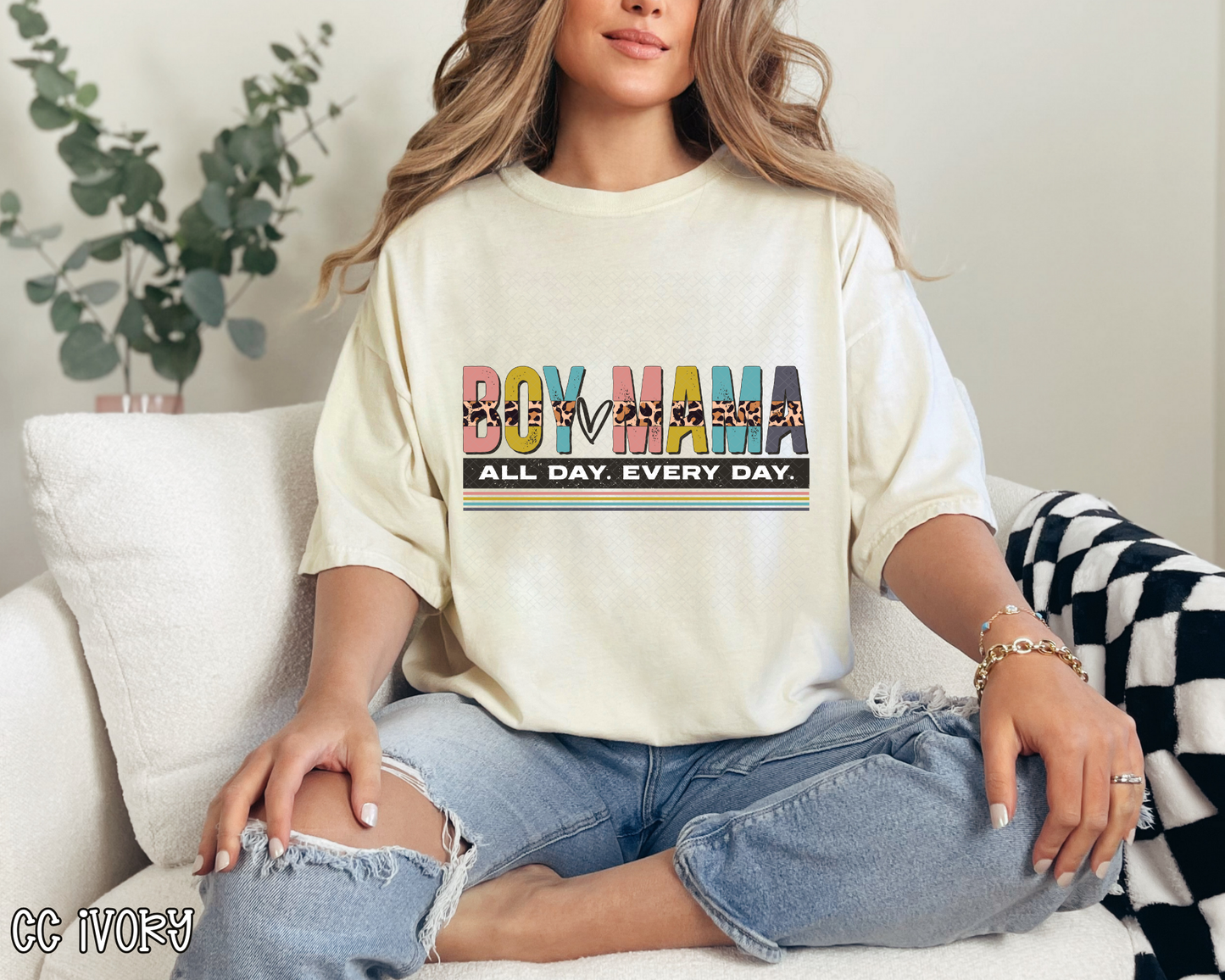 Boy Mama All Day Every Day Half Leopard Pastel DTF TRANSFER