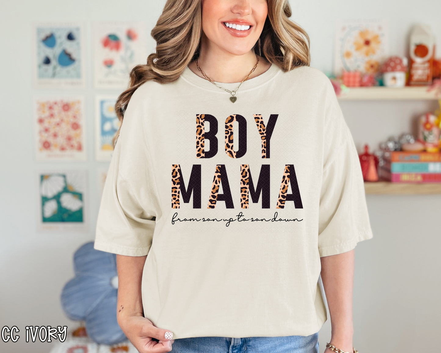 Boy Mama From Son Up to Son Down half leopard DTF TRANSFER