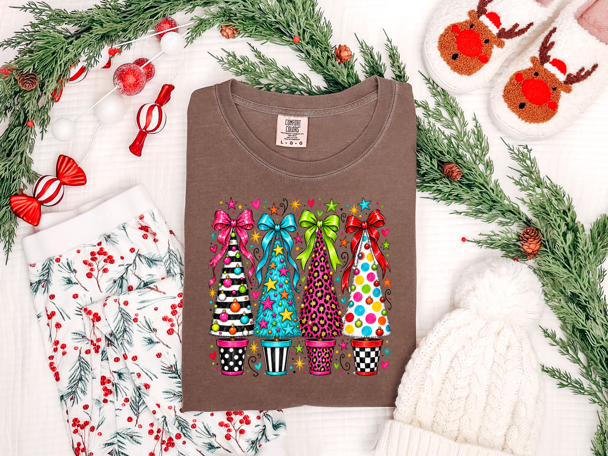 Bright Christmas trees DTF TRANSFER