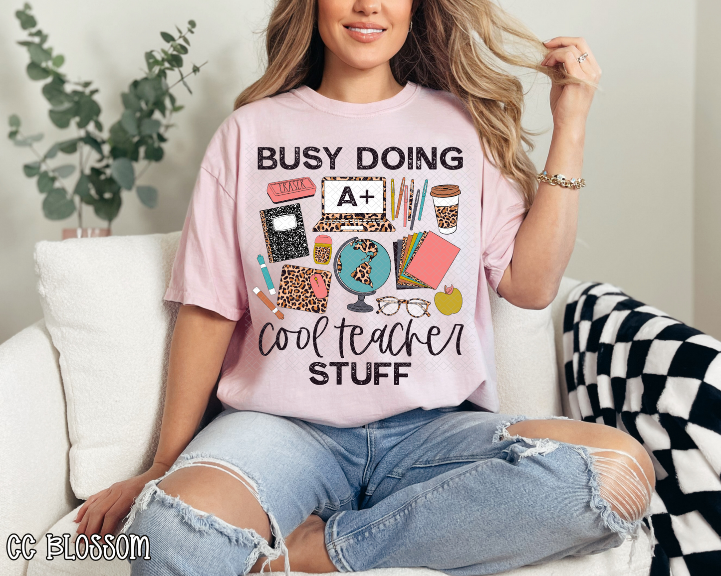 Busy Doing Cool Teacher Stuff Leopard DTF TRANSFER