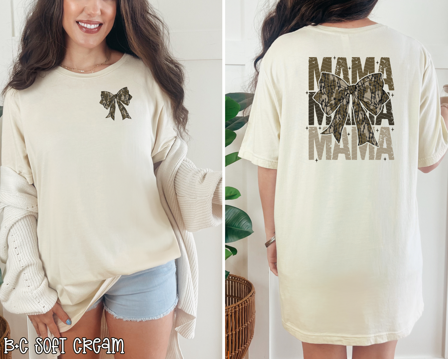 Camo Mama Bow Back DTF TRANSFER