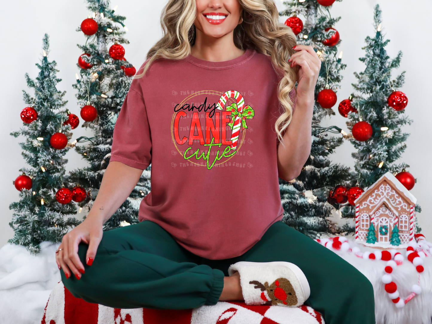 Candy Cane Cutie Red Green DTF TRANSFER