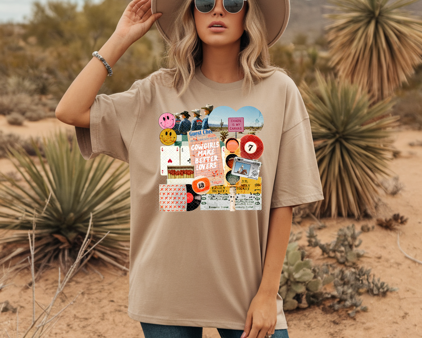 Chaos Cowgirl Collage DTF TRANSFER